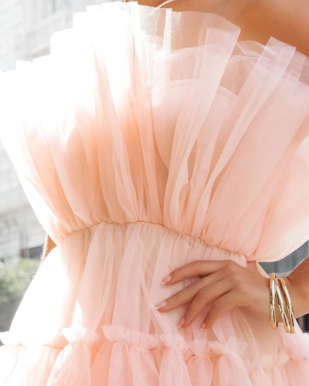 She Persisted Strapless Tulle Mini Dress - Blush - Se7enfashion