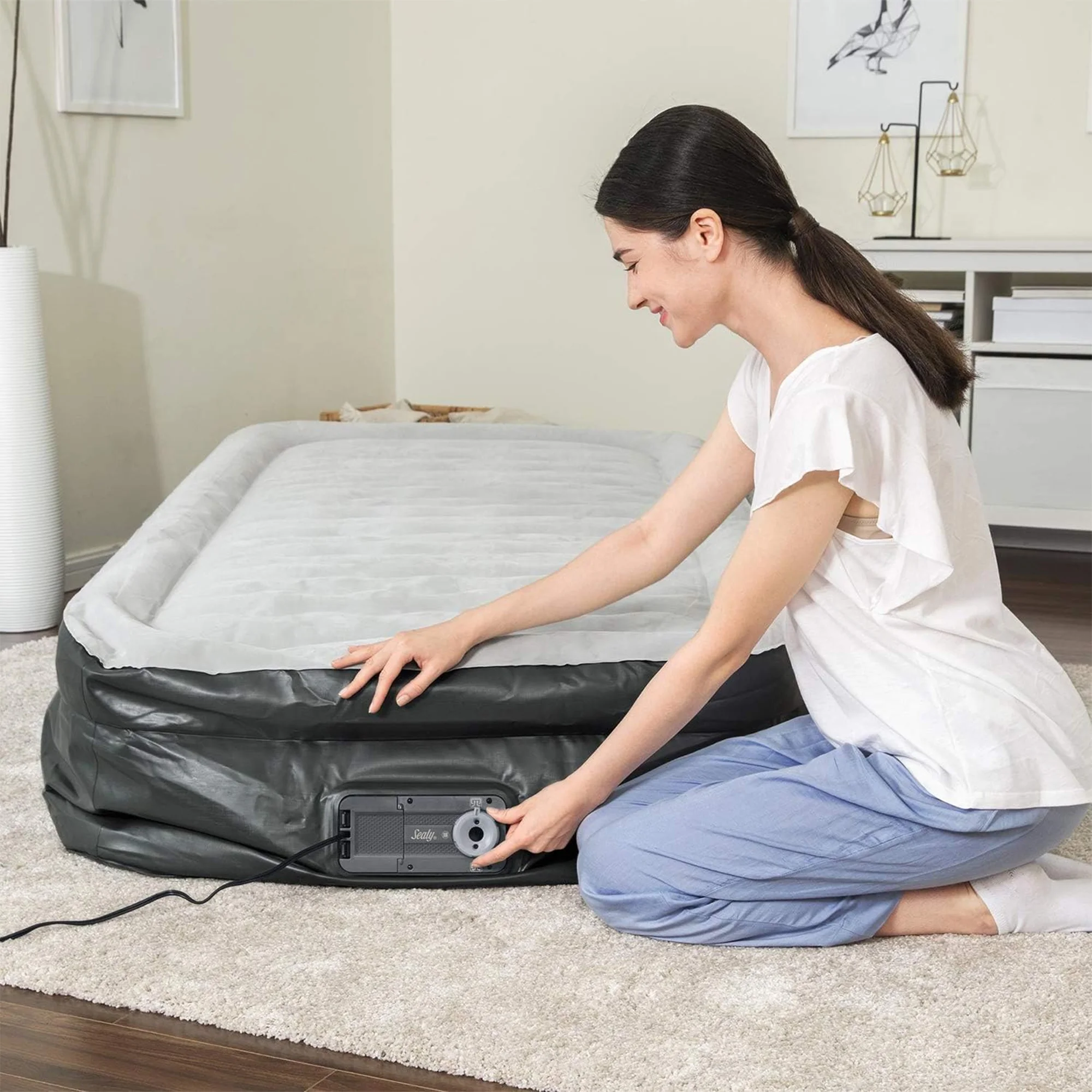 Sealy Tritech 20" Air Mattress Inflatable Bed Twin with Built-In AC Pump - Image 9