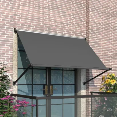 AECOJOY Retractable Awning, 40"x80" Manual Outdoor Awnings for Door Entrance, Sun Shade Canopy