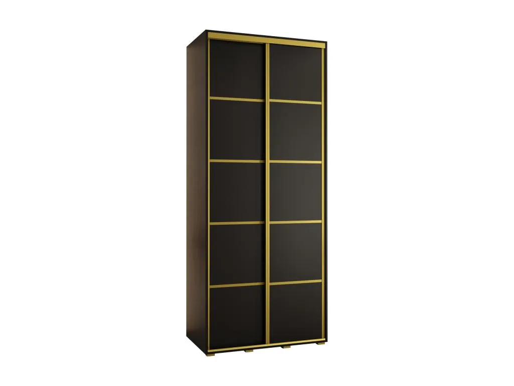 ARMARIO Decounico 4 DE PUERTAS CORREDERAS 235.2/100/45 2 puertas (Negro/Negro/Oro)