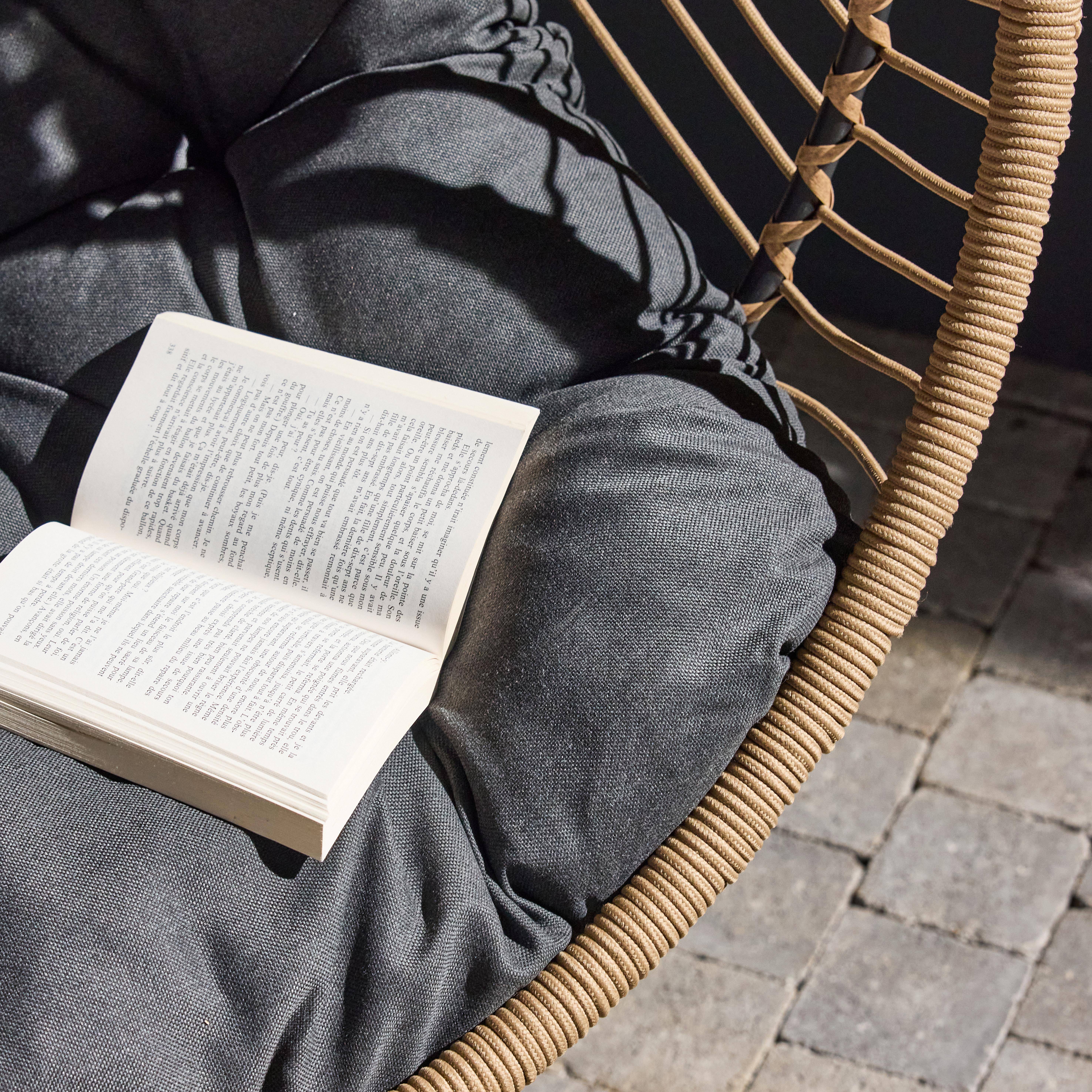 Cassis - Sillón colgante de jardín tipo huevo de acero y poliéster