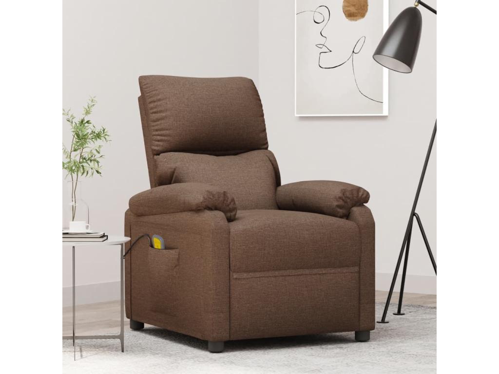 Sillón de masaje eléctrico tela marrón