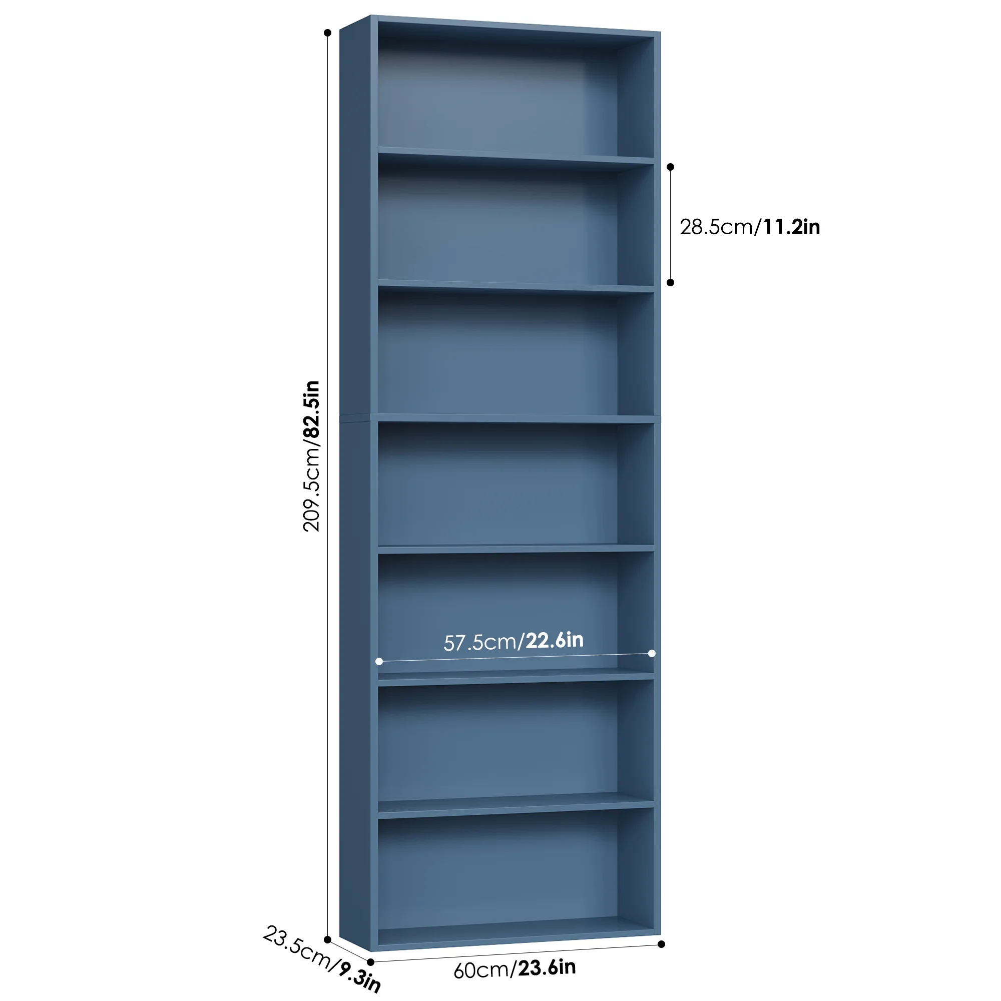 Homfa 82" Tall Bookcases, Freestanding Display Storage Shelves, 7-Tier Open Bookshelf for Home Office Living Room Bedroom, White - Image 34