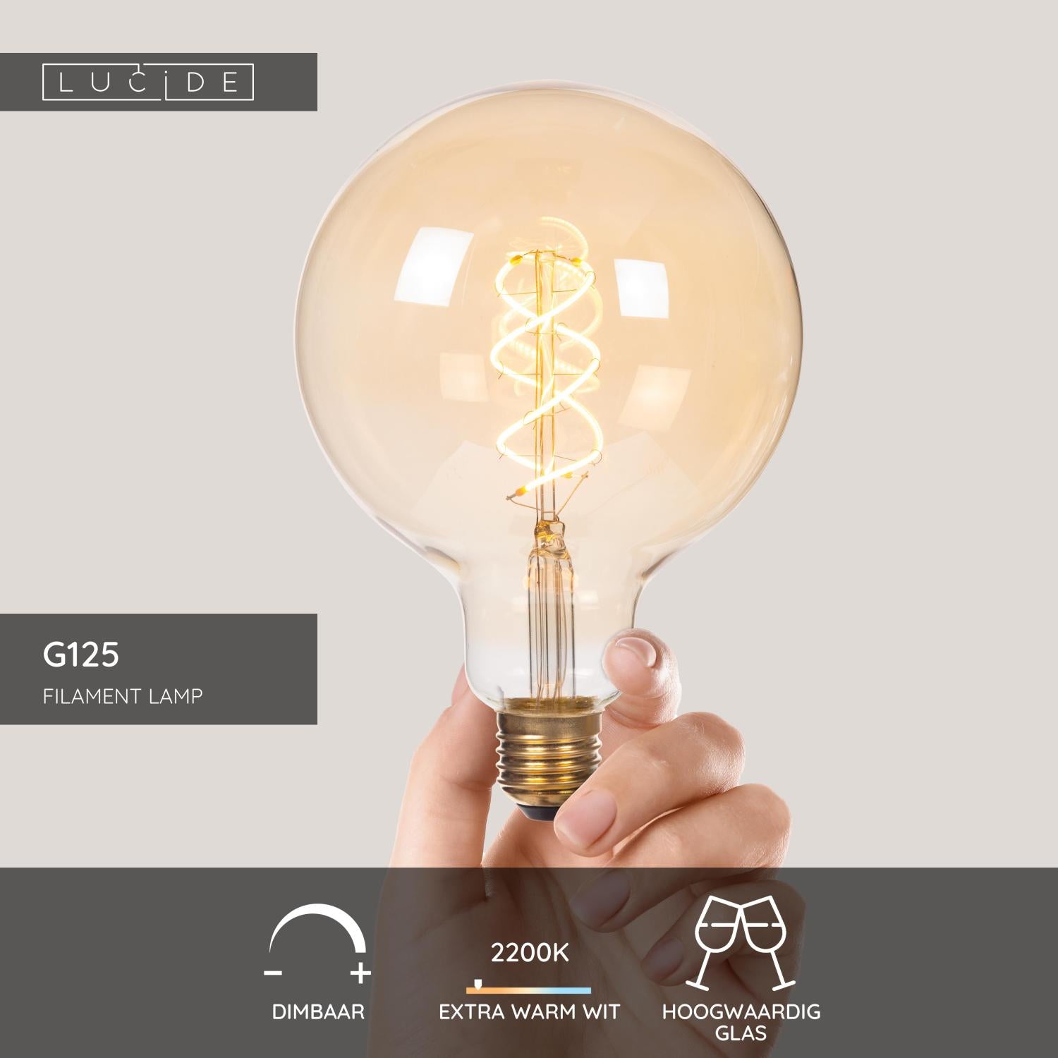 Lucide G125 Filament lamp - Amber