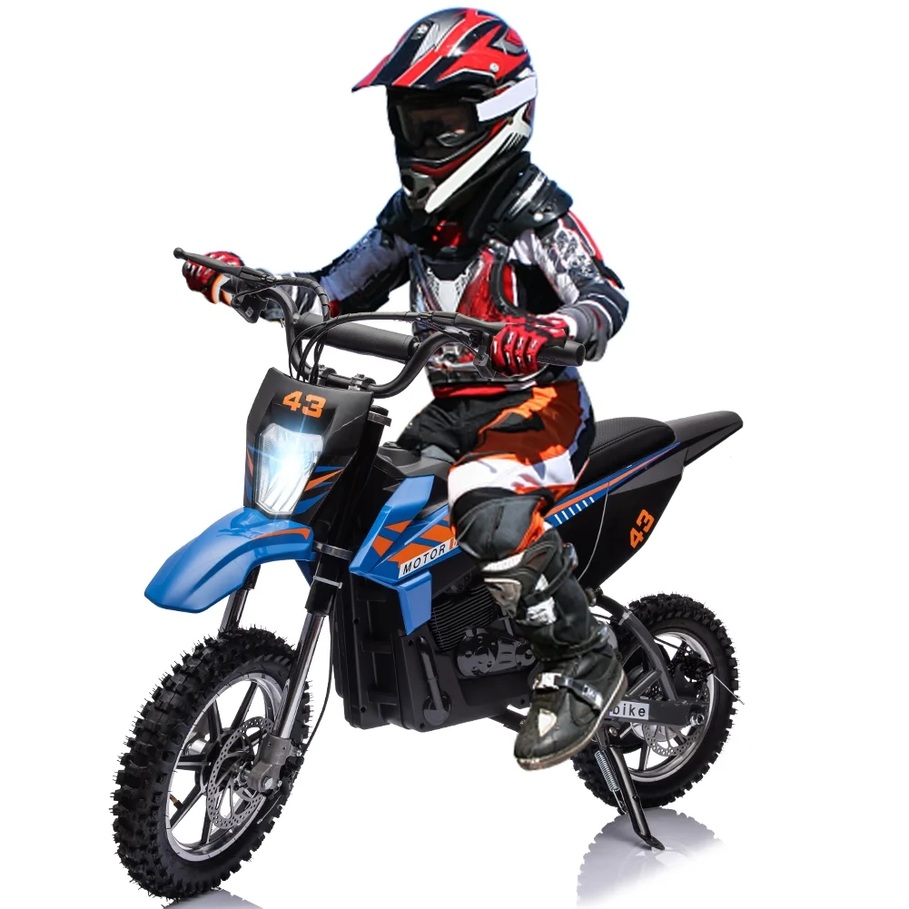 36V Electric Dirt Bike for Kids, Ride on Motorcycle 350W Brushless Motor Fast Speed 15.5MPH with LED Headlight, Leather Seat,Front+Back Brake for Teens Max Load 175lbs - Image 10