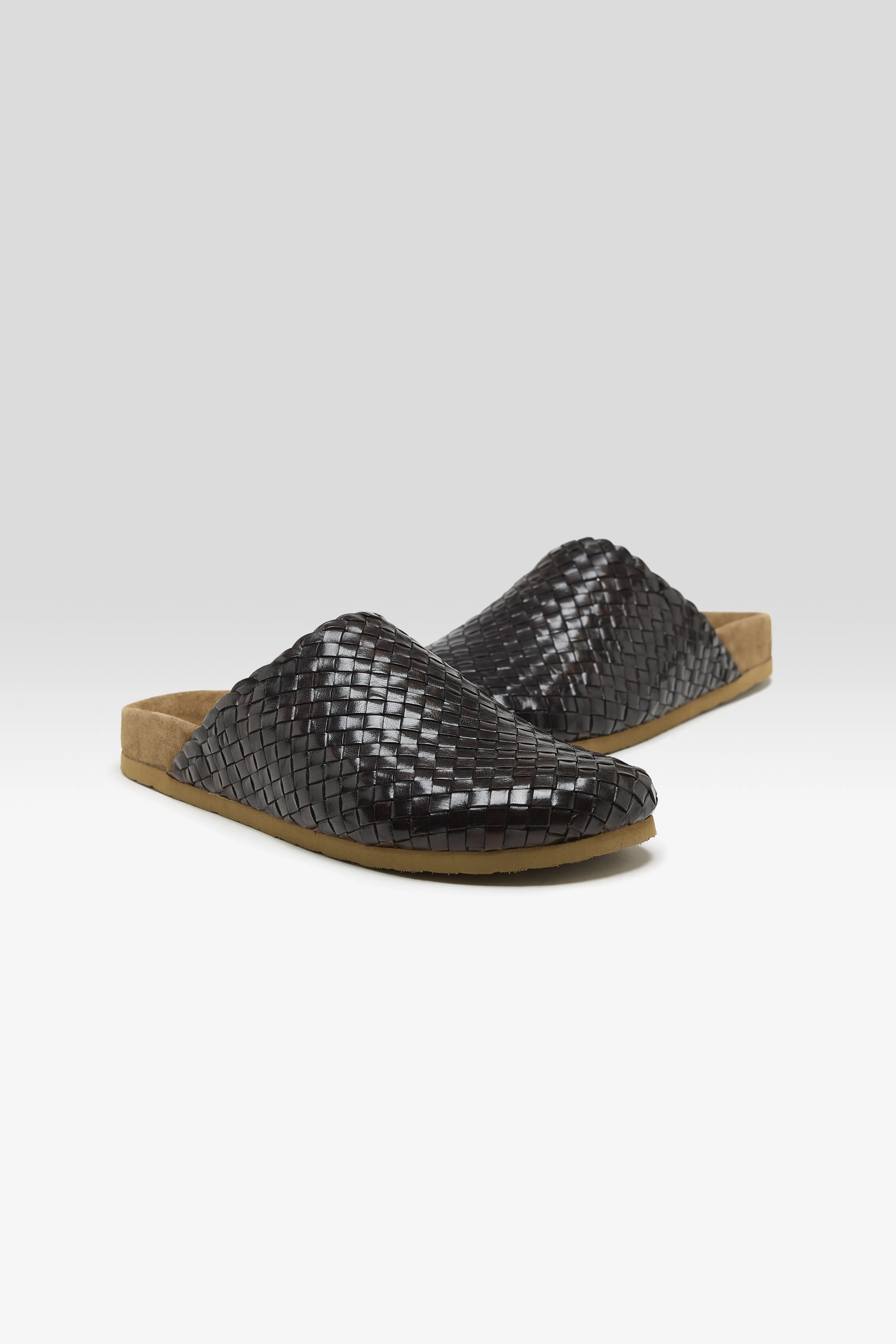 Bellerose Woven Leather Mule Sandals  (251 / W / BROWN)