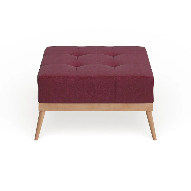 Christopher Knight Home Carson Lund Mid-Century Tufted Fabric Square Ottoman