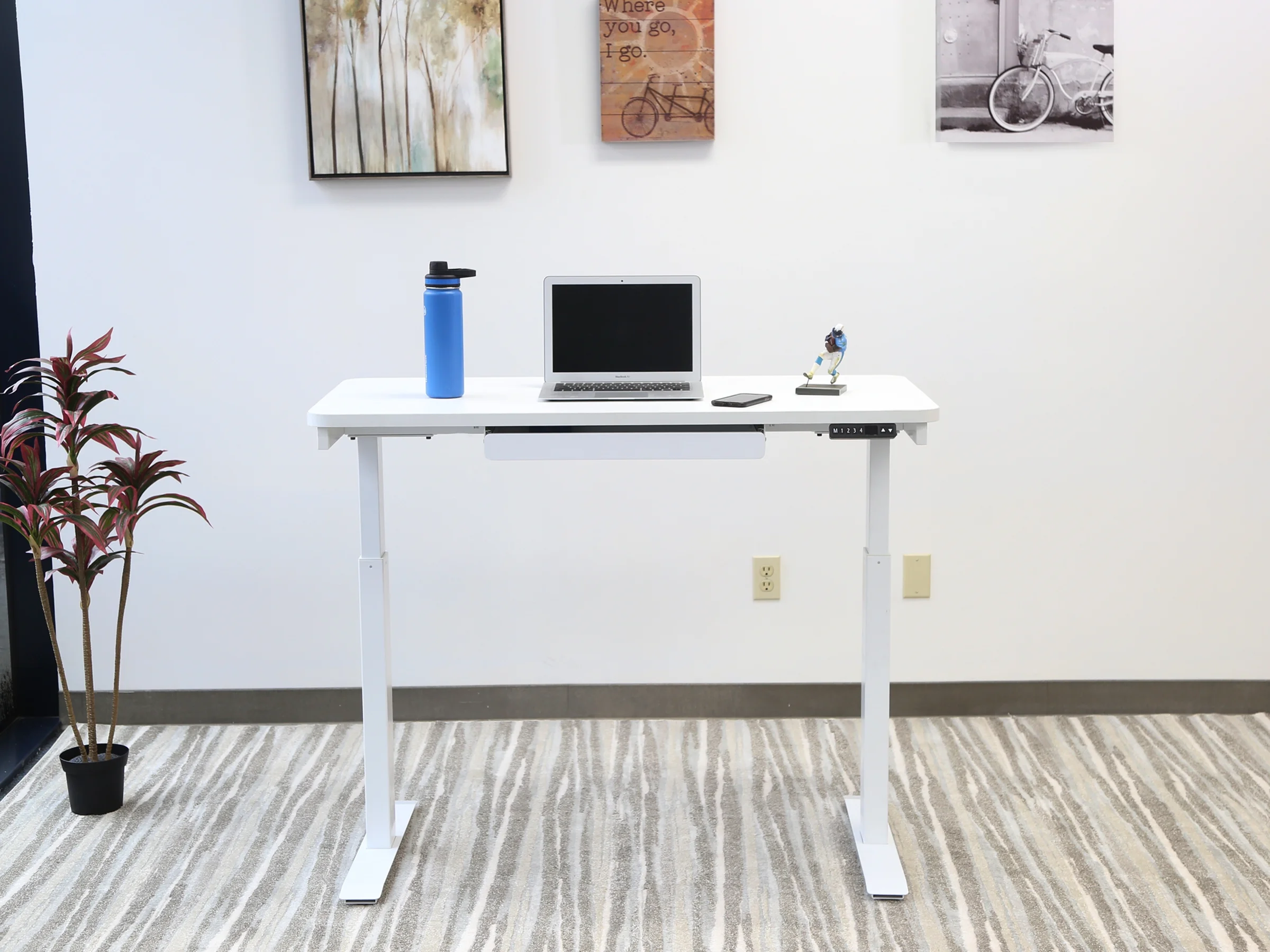 Motionwise Black Electric Height Adjustable Standing Desk, 24?x48", Height Adjustable 28"-48" with 4 pre-set height adjustments and USB Charge Port, Multiple Colors - Image 19