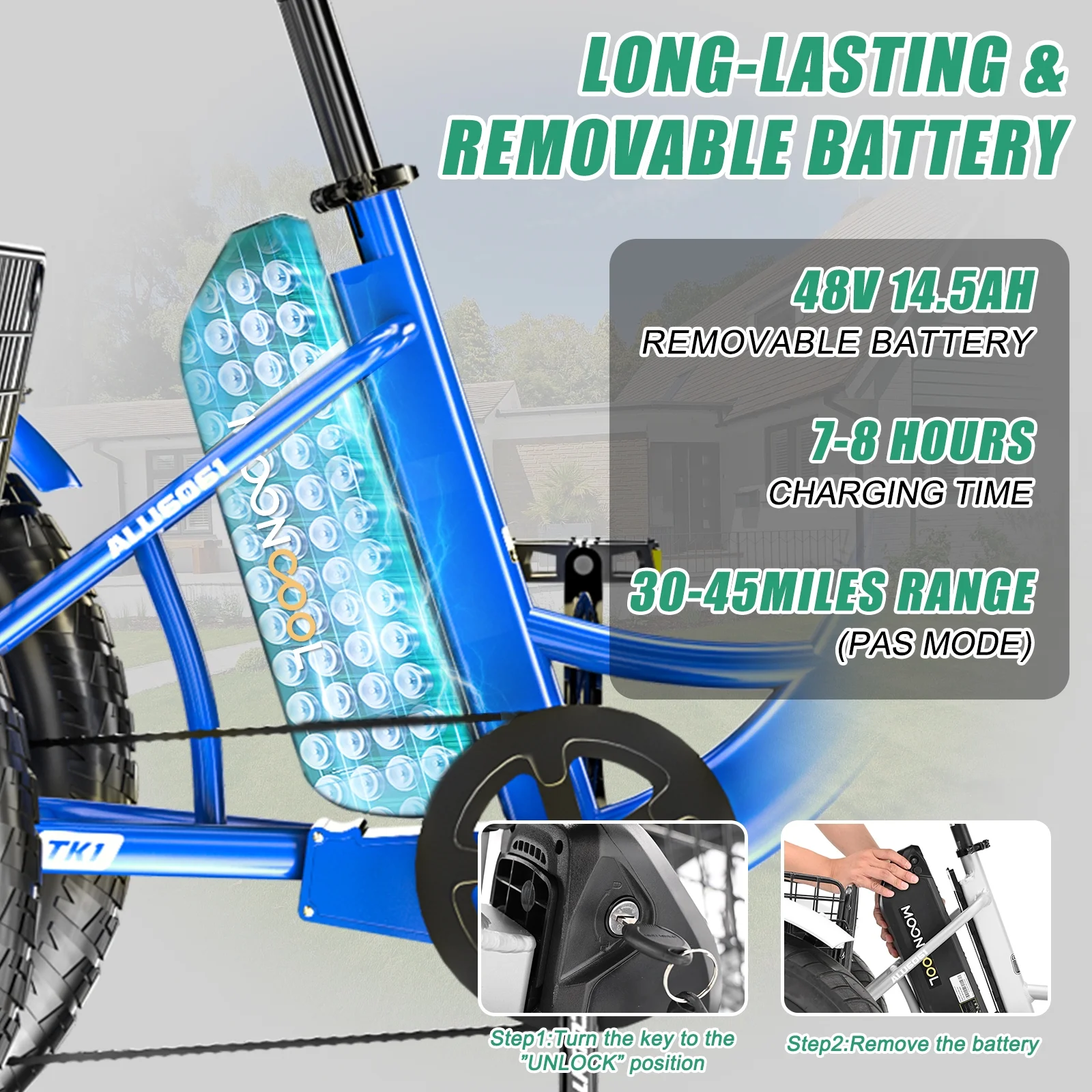 20" x 4" Fat Tire Electric Tricycle for Adult, 7 Speeds Electric Trike 48V 500W Motorized Tricycle , Electric Three Wheels Bicycle for Senior, Aluminum Frame & Rear Basket ,16mph - Image 15