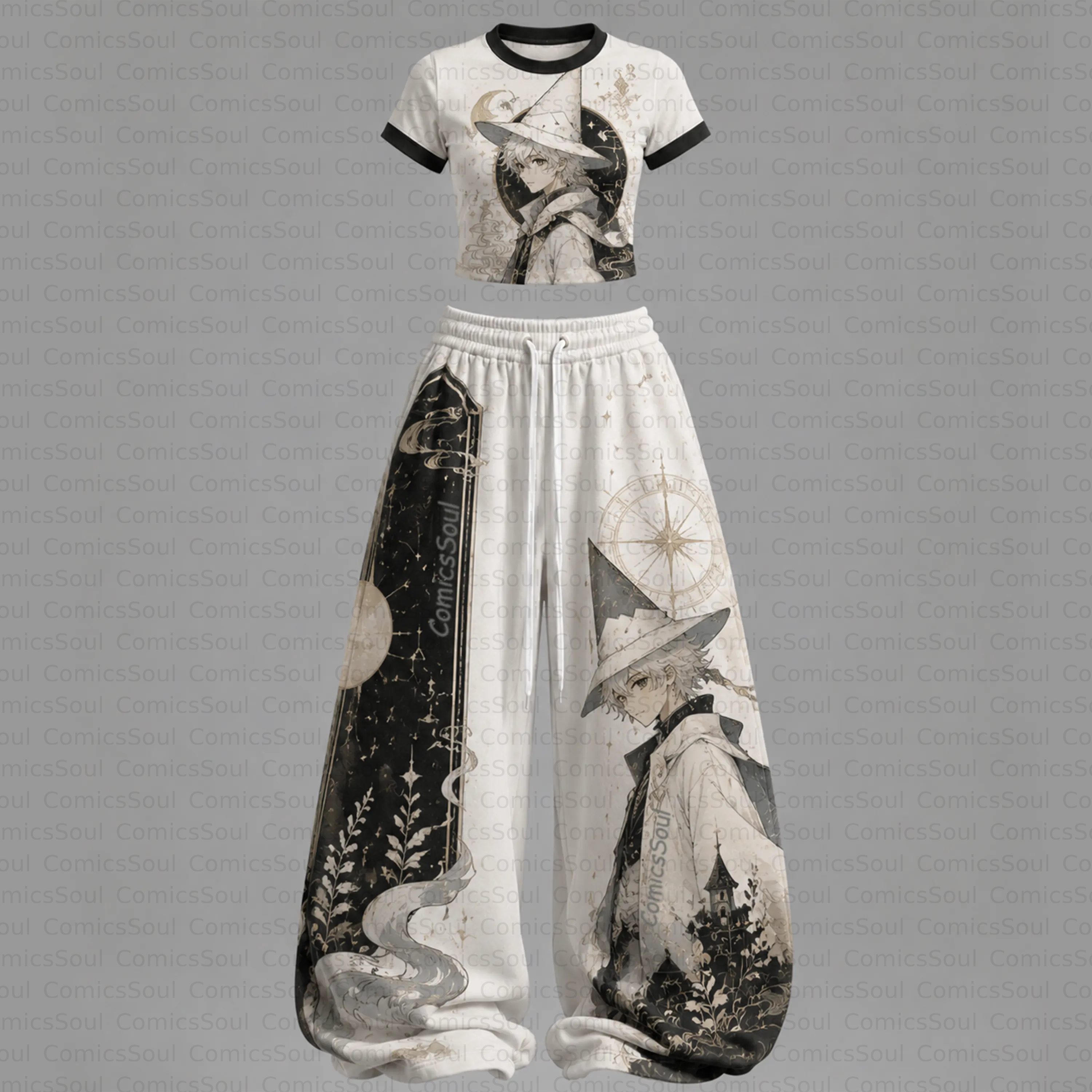 Magic Wizard Series T-Shirt & Elasticated Trousers Two-Piece Set