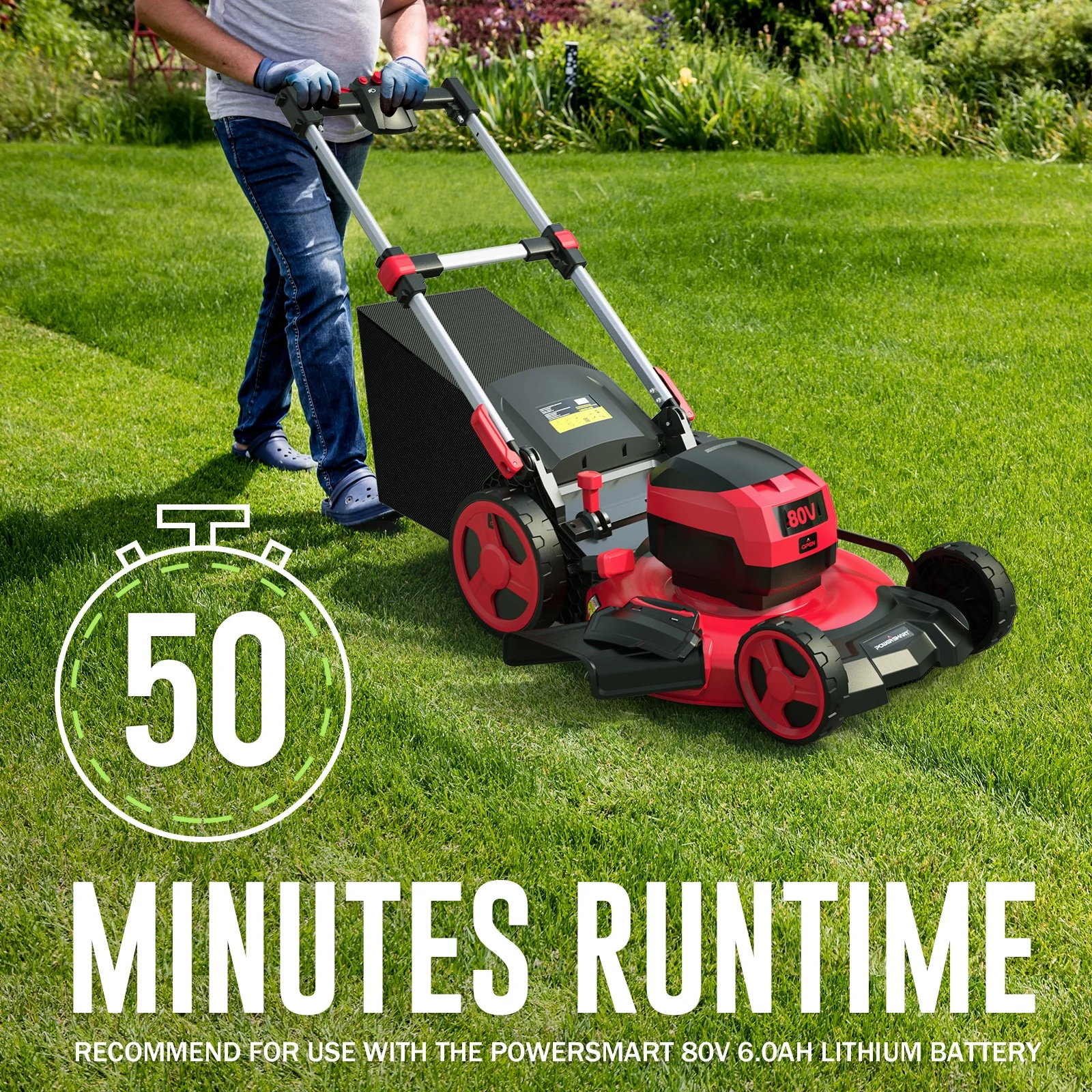 PowerSmart 80V 22-inch Self-Propelled Cordless Lawn Mower with 6.0Ah Battery and Charger - Image 7