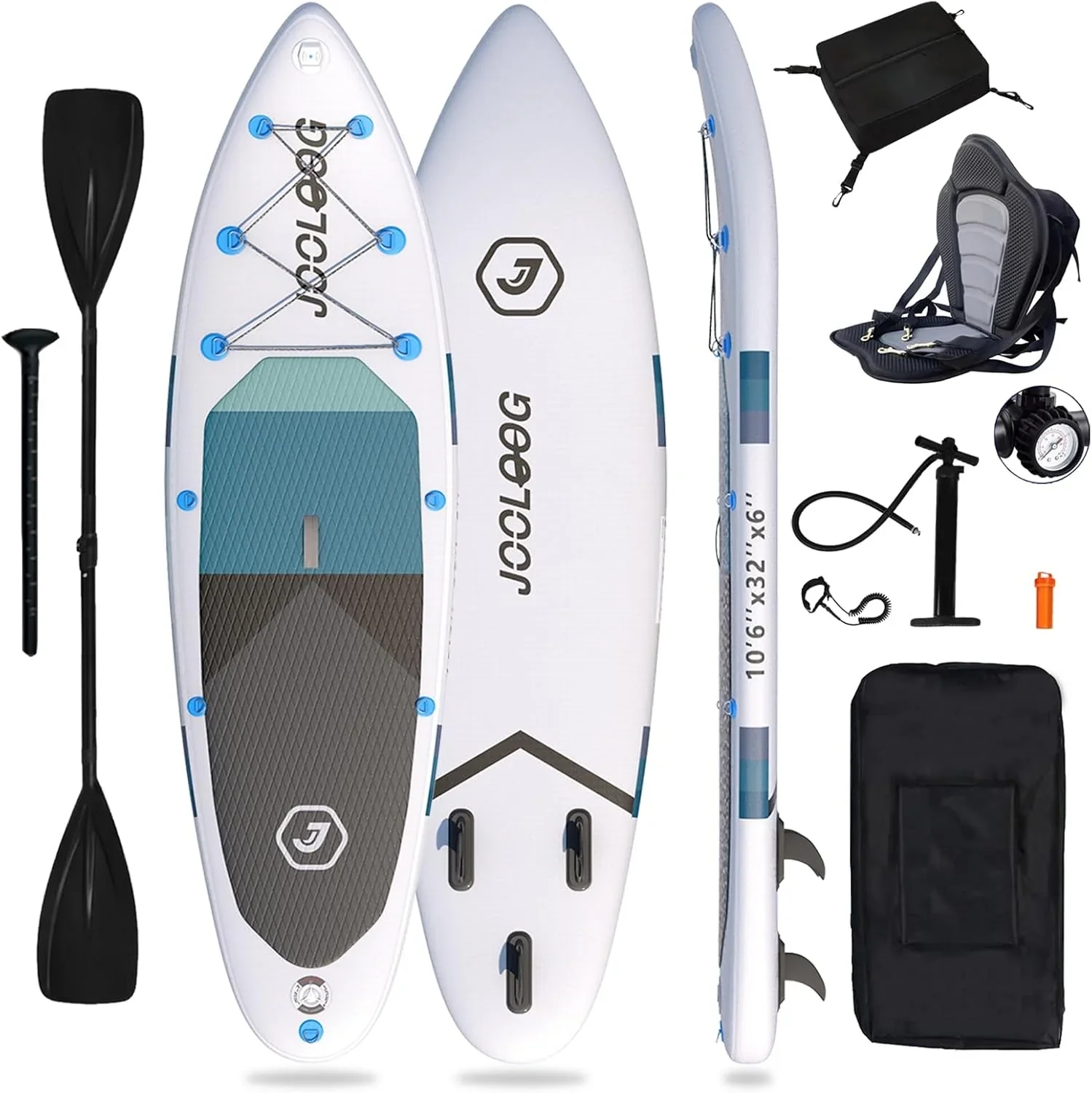 Inflatable Stand-Up Paddle Board With Seat, Blue, 10'5'' X 32'' X 6'' Inflatable Stand-Up Paddle Board With Seat, Blue, 10'5'' X 32'' X 6''