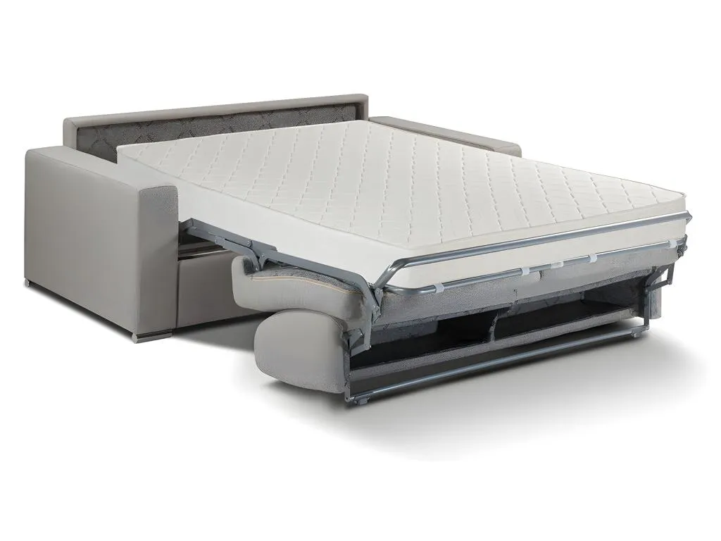 Sofá cama de 3 plazas de tela de apertura rápida Decounico - Azul - Cama de 140 cm - Colchón de 18 cm