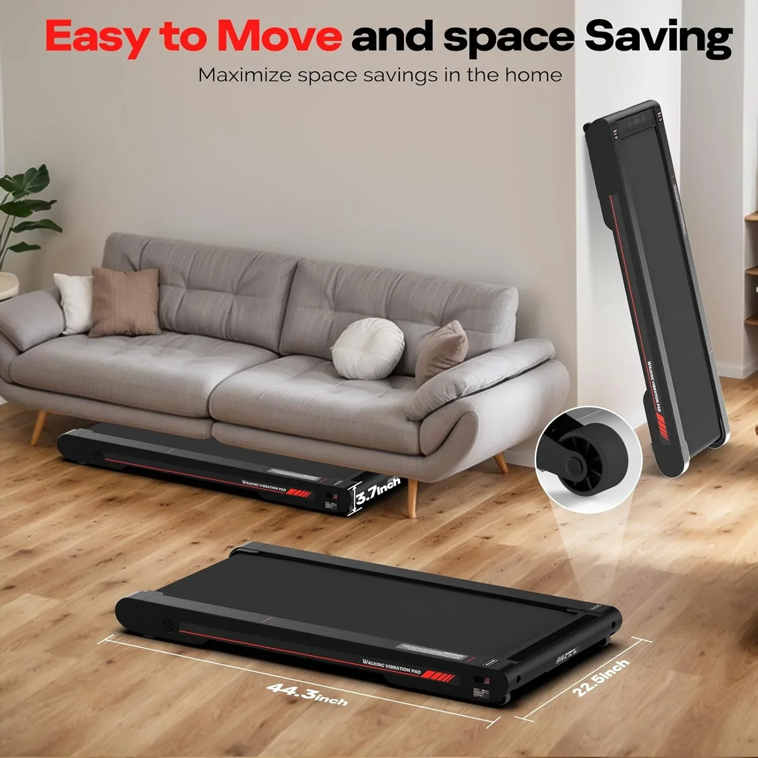 Sperax Walking Vibration Pad with APP 3 in 1 Under Desk Treadmill Walking Treadmill Pad