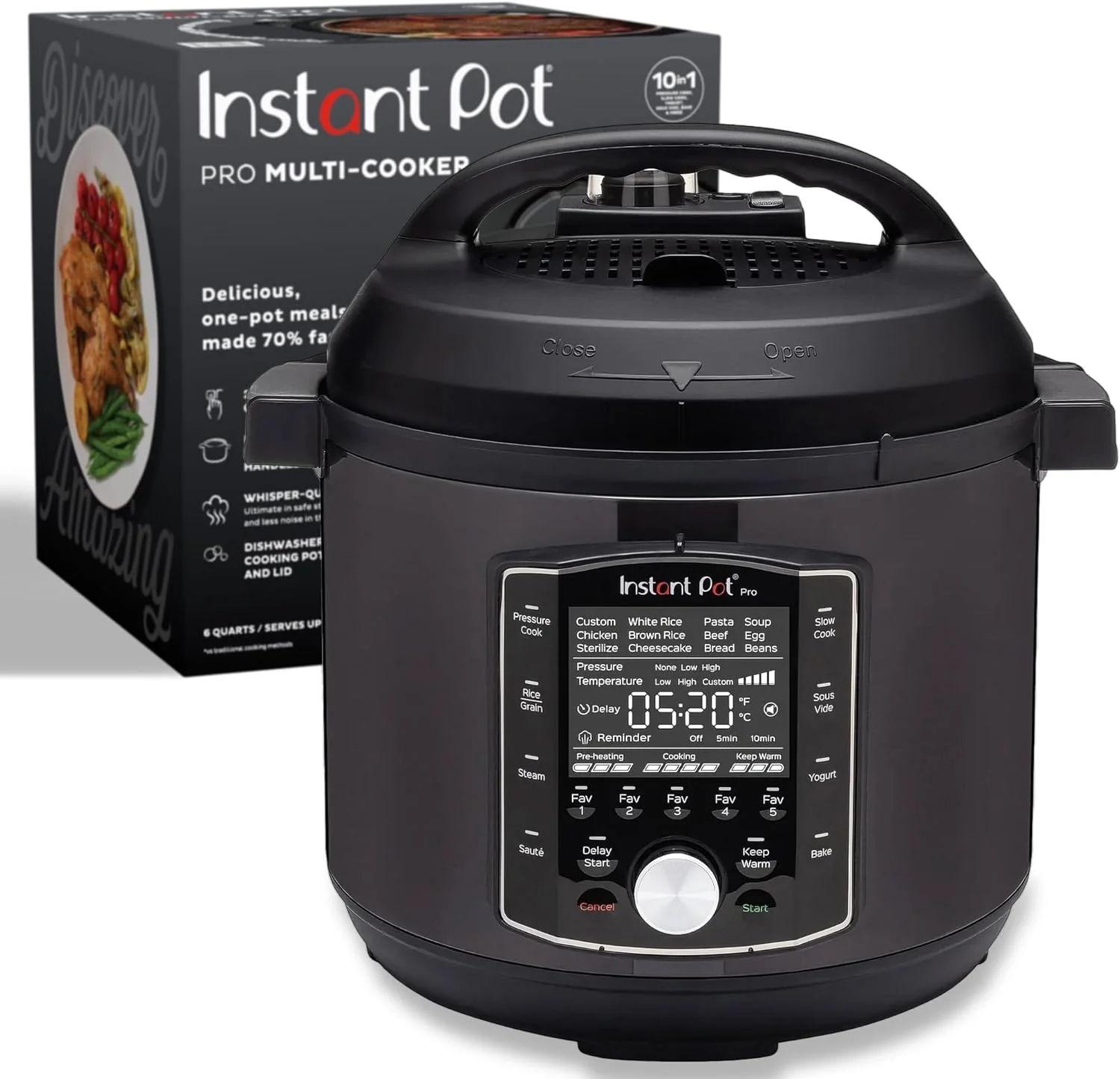 Instant Pot Pro (8 QT) 10-in-1 Pressure Cooker Slow Cooker Rice/Grain Cooker Steamer Sauté