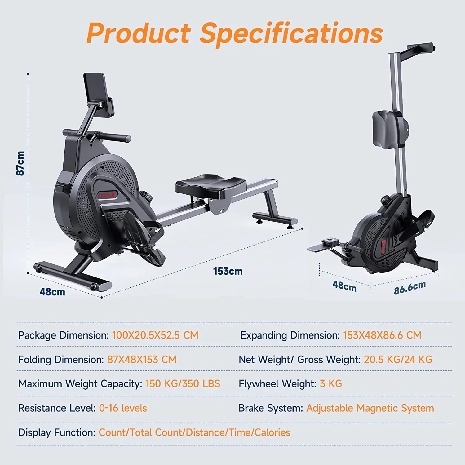Dripex Magnetic Rowing Machine, Black, 242 lb - Image 6 Dripex Magnetic Rowing Machine, Black, 242 lb - Image 6