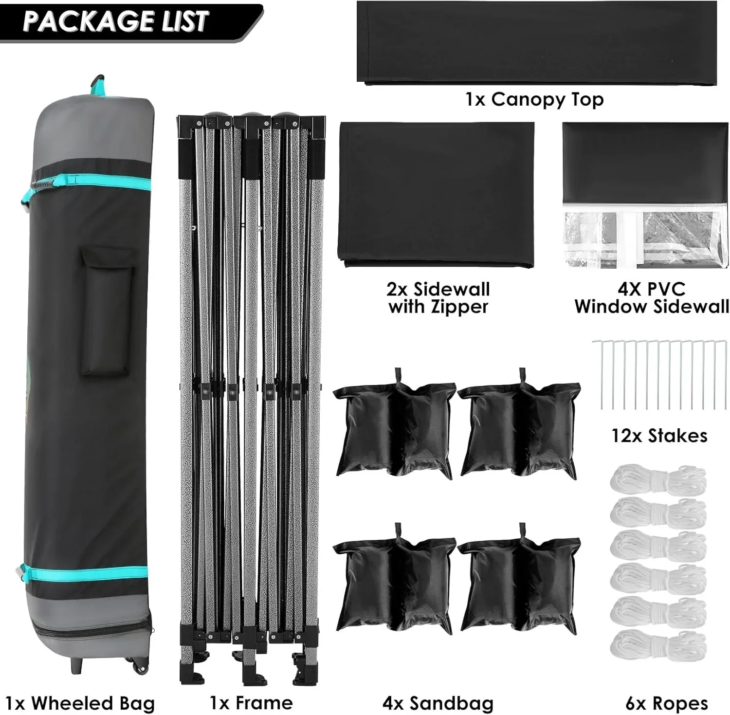 COBIZI 10x20 Heavy Duty Pop up Canopy Tent 6 sidewalls Commercial Canopy Wedding Party Tents