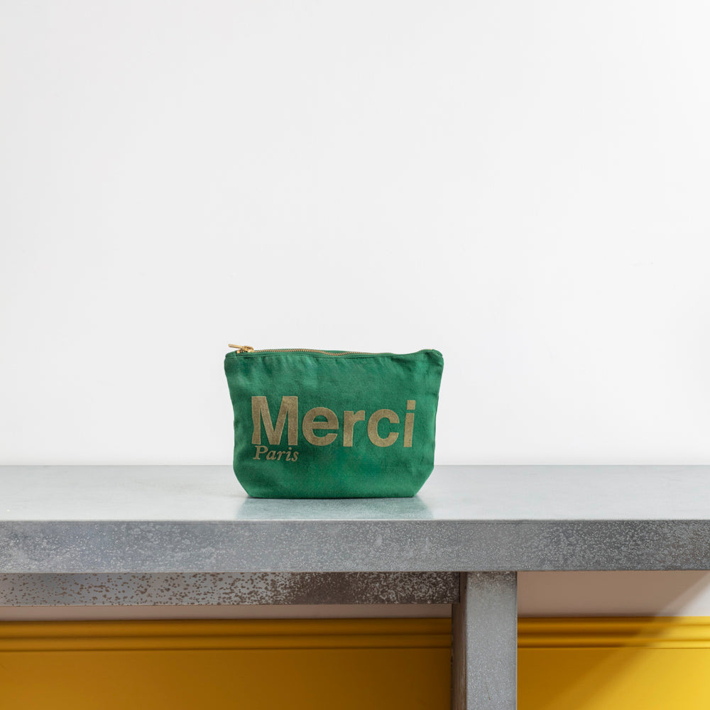 Merci - Pochette en coton - Vert