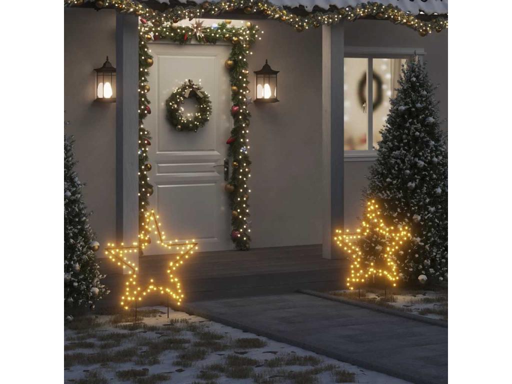 Estrella de luz decorativa Navidad con estacas 115 LED 85 cm