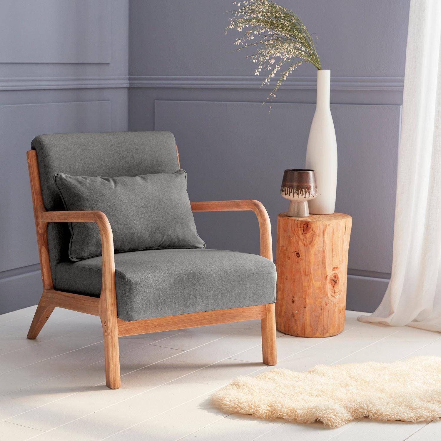 Lorens - Sillón de diseño de madera y tela