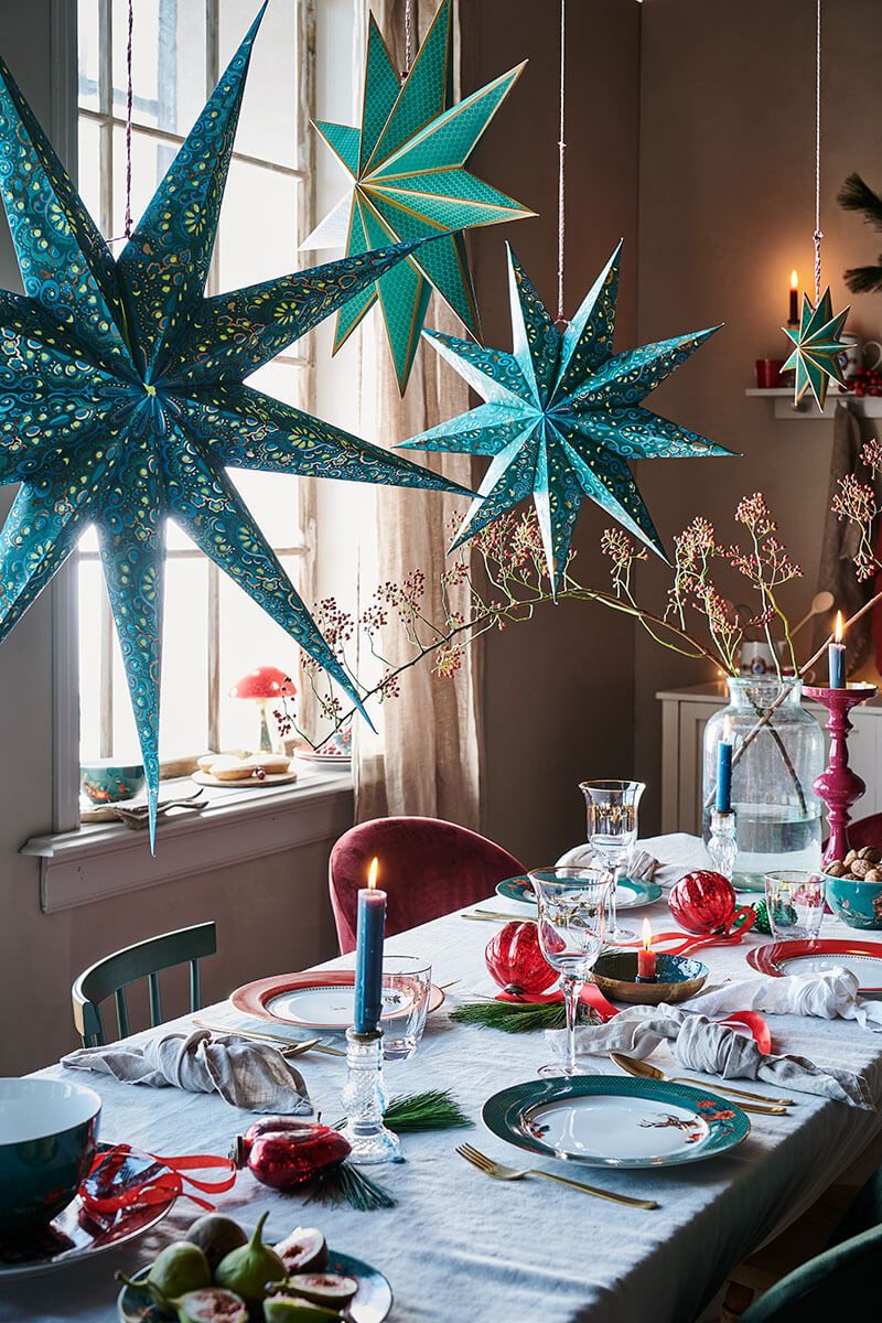 Christmas Star Set/4 Paper Green 20cm