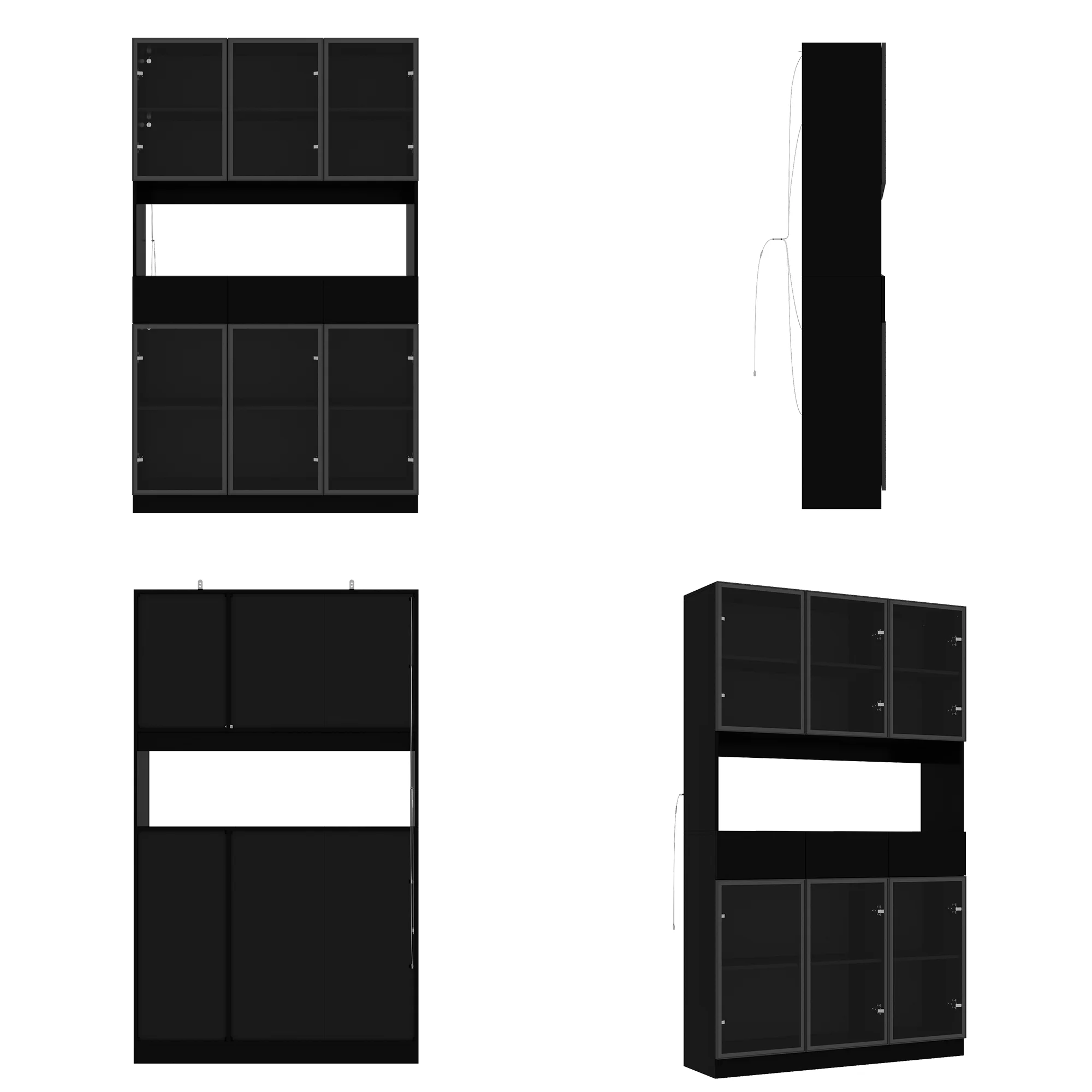 KULAGAGA Bookcases Organizer with LED Lights, Heavy Duty Display Cabinet with Glass Door for Living Room, 31.5" Wide - Image 11