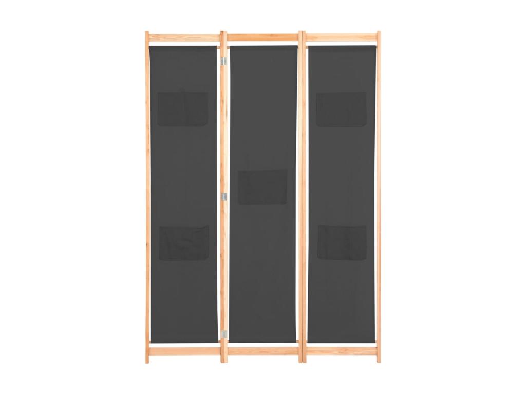 Tabique 3 paneles Gris 120x170x4 cm Tela