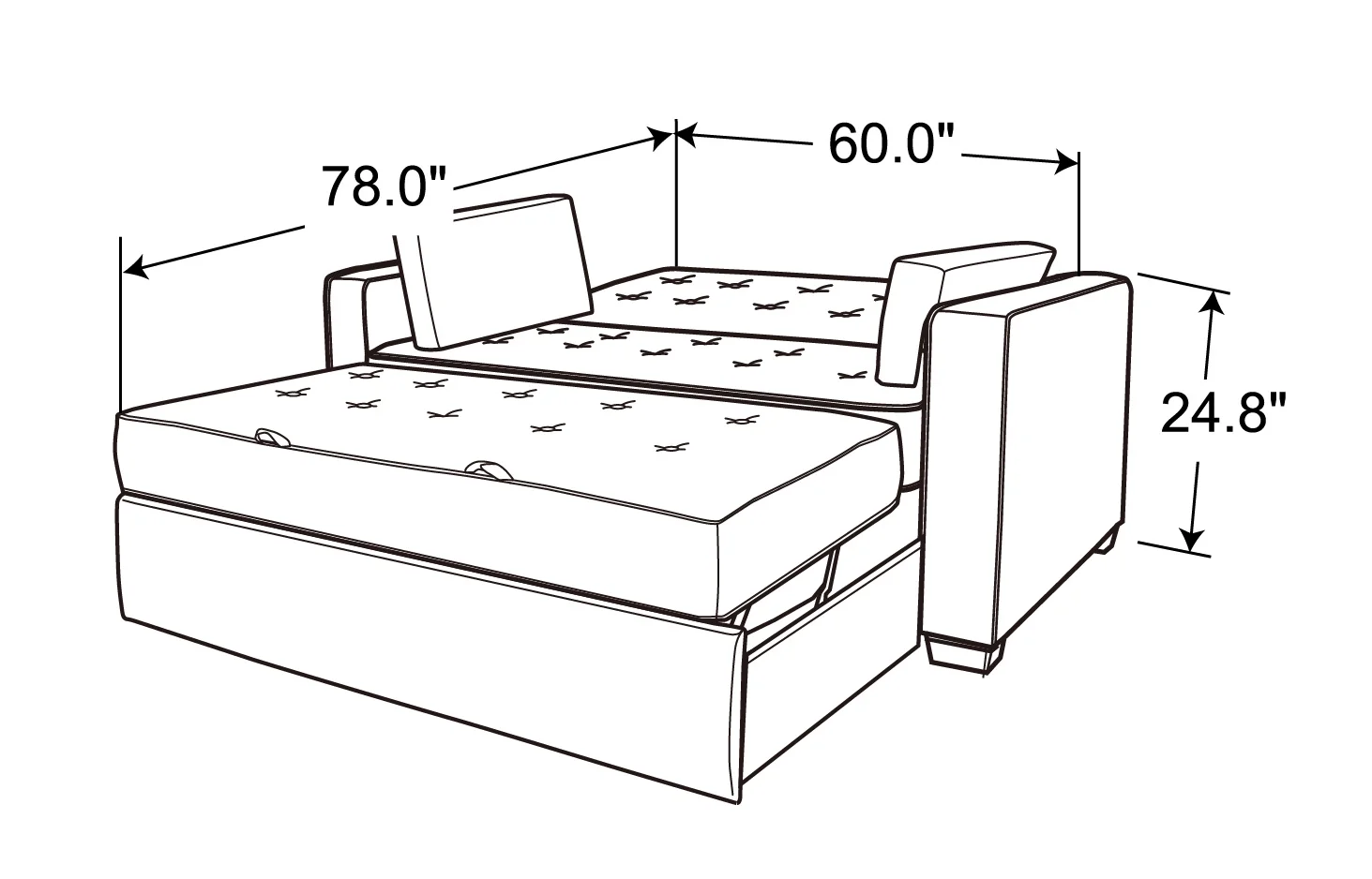 Serta Dream Convertibles Monroe Modern Polyester Convertible Queen Sofa Bed with Pillows Grey - Image 65