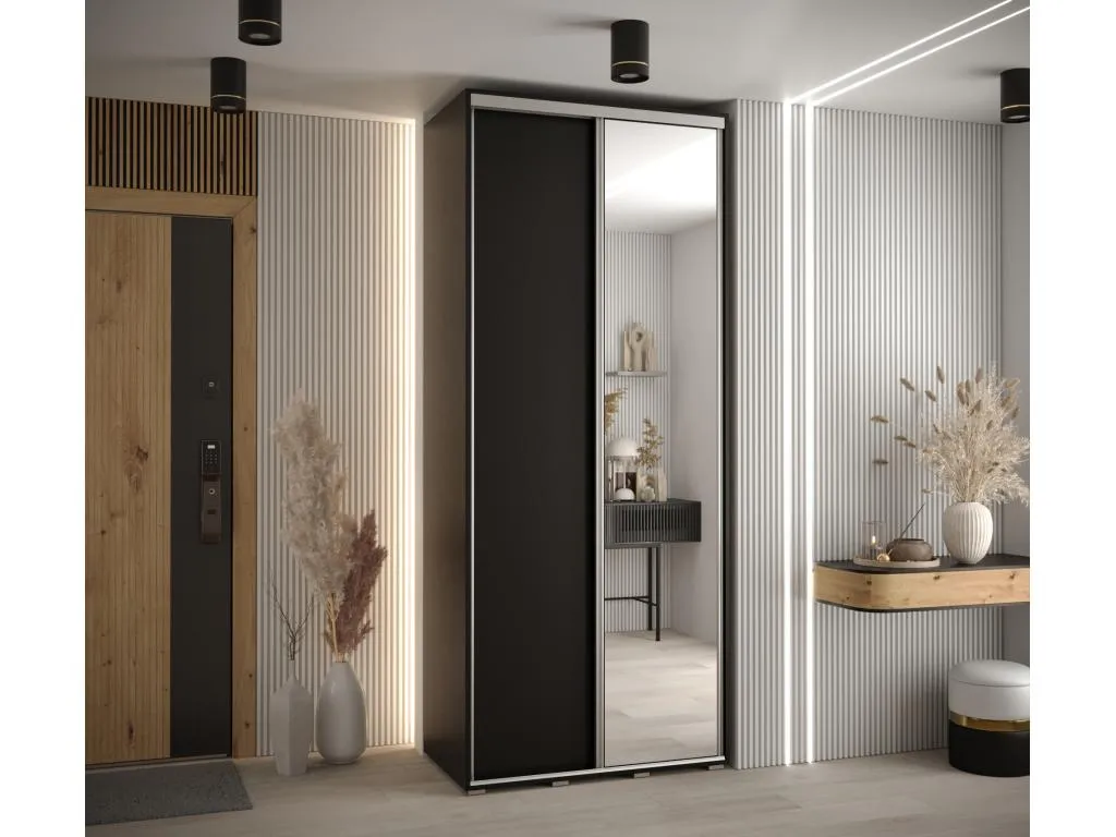 ARMARIO Mueblesclasic 3 DE PUERTAS CORREDERAS 235.2/110/45 2 puertas (Negro/Negro/Plata)
