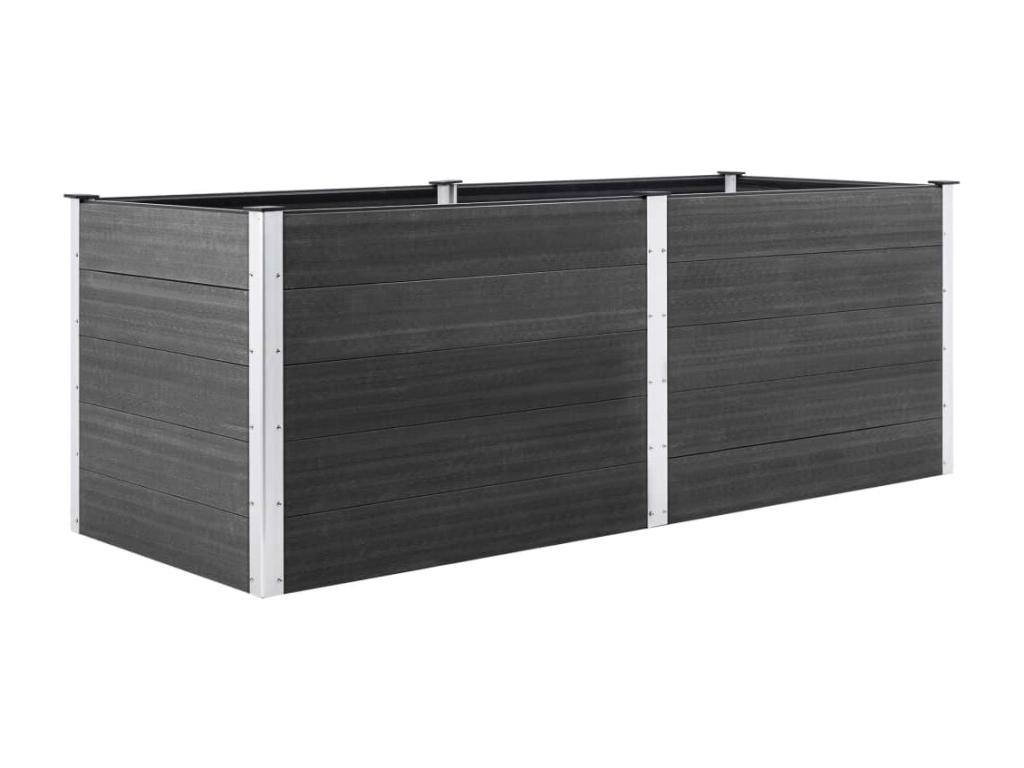 Arriate de WPC gris 250x50x91 cm