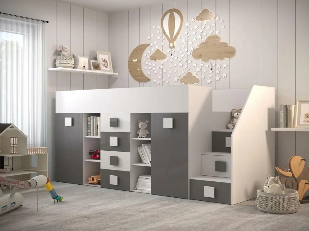 Litera Patriciabaezcasa 366 Individuales Gris 90x200 Aglomerado laminado Somieres 94x249cm