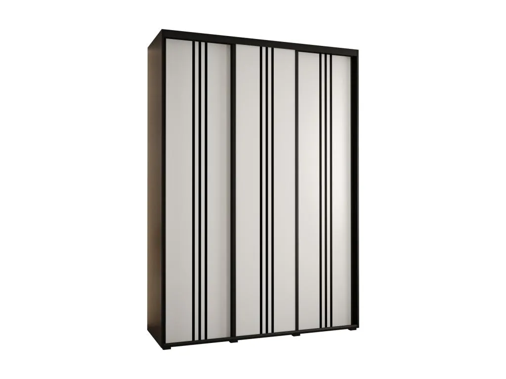 ARMARIO Mobtrendy 6 DE PUERTAS CORREDERAS 235.2/170/60 3 puertas (Negro/Blanco/Negro) 34565yerj