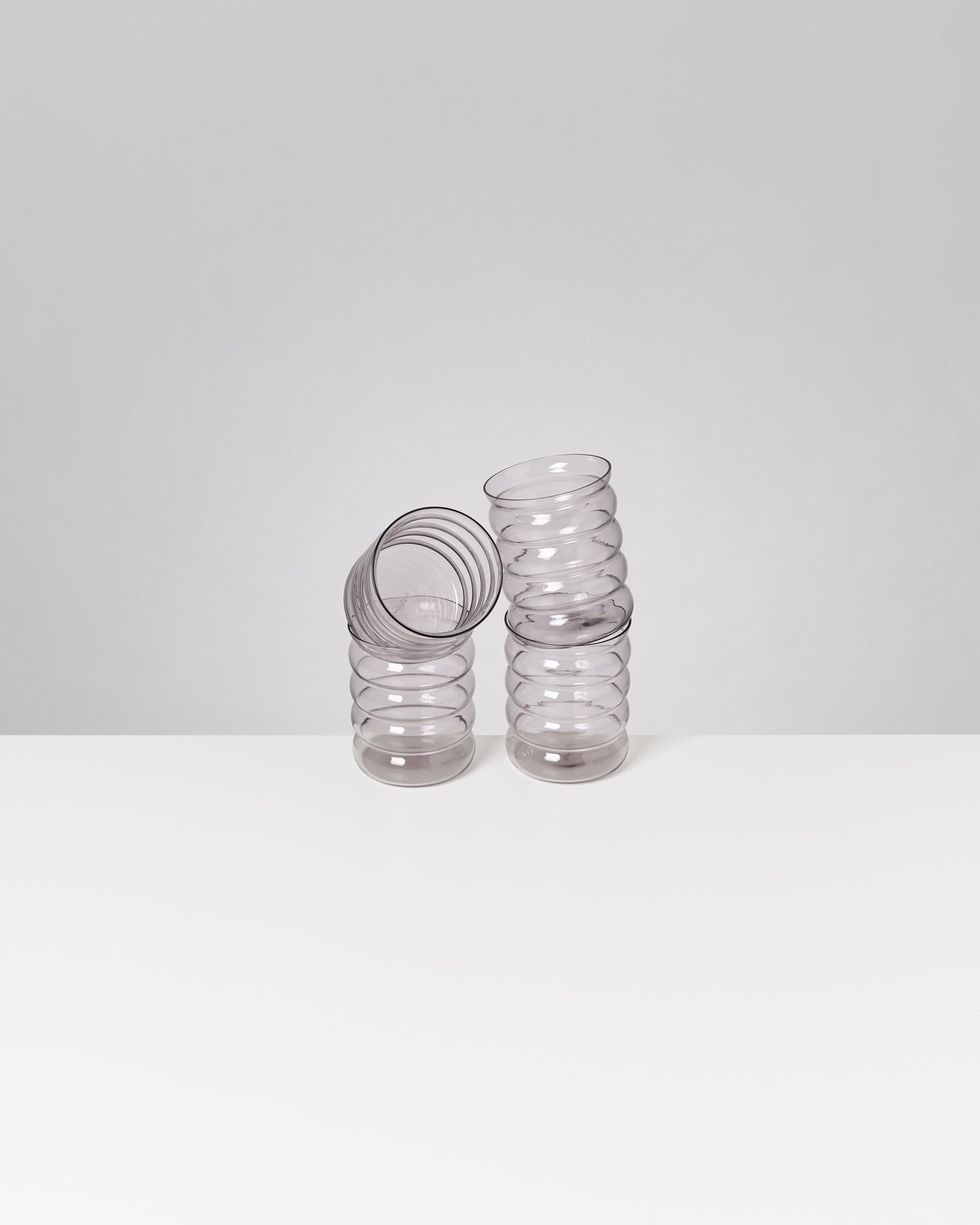 Joia Glas groß bubble grau 4er-Set