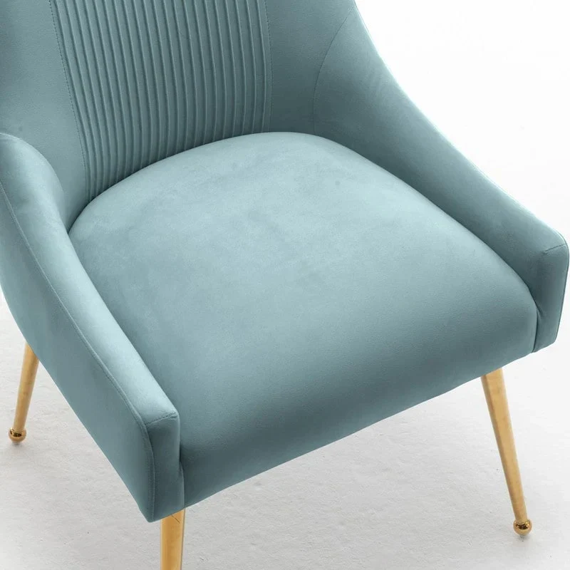 SEYNAR Set of 6 Modern Glam Boucle Velvet Dining or Vanity Chairs with Rear Handle