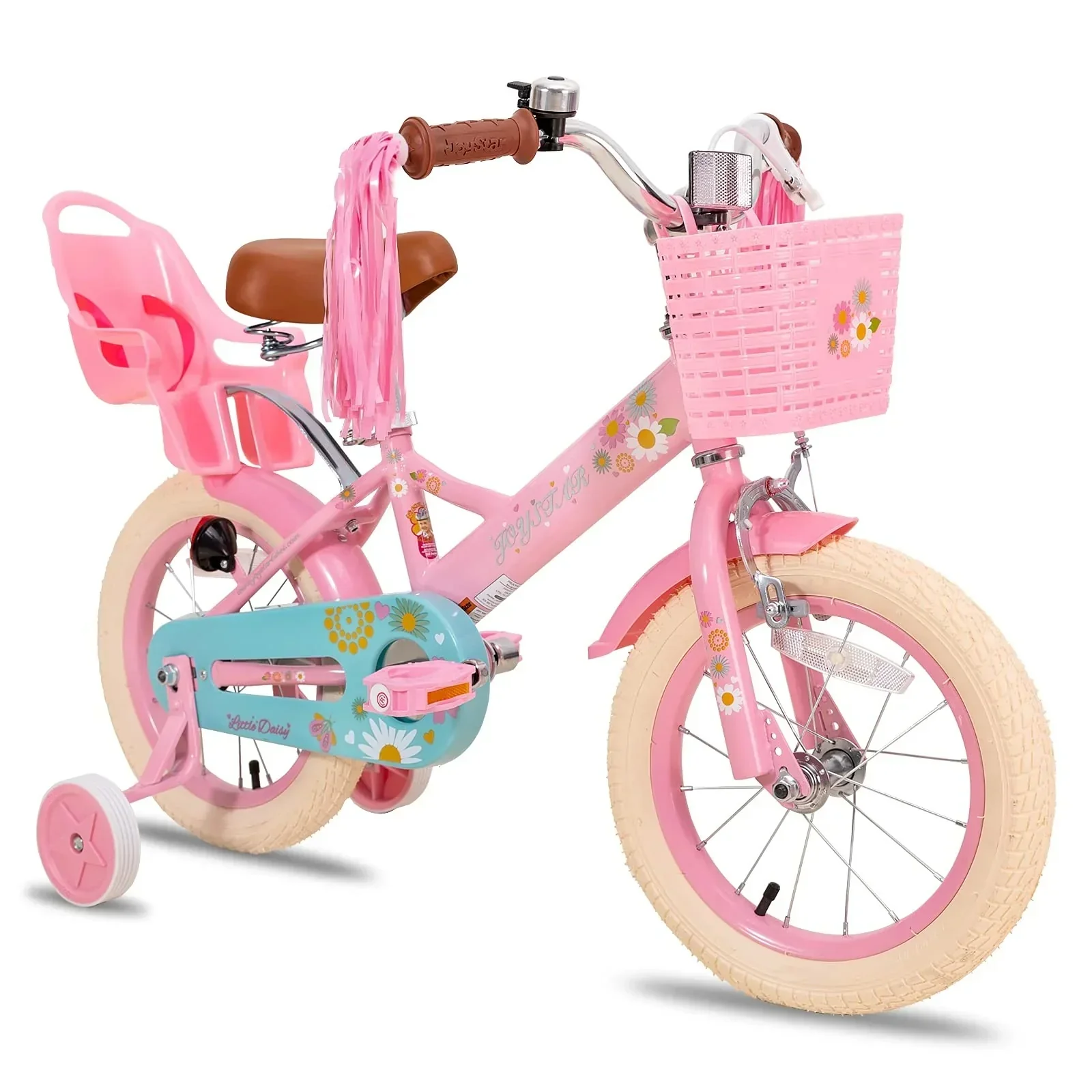 JOYSTAR Little Daisy Girls' Bike, 14 Inch, Pink With Training Wheels - Image 8 JOYSTAR Little Daisy Girls' Bike, 14 Inch, Pink With Training Wheels - Image 8