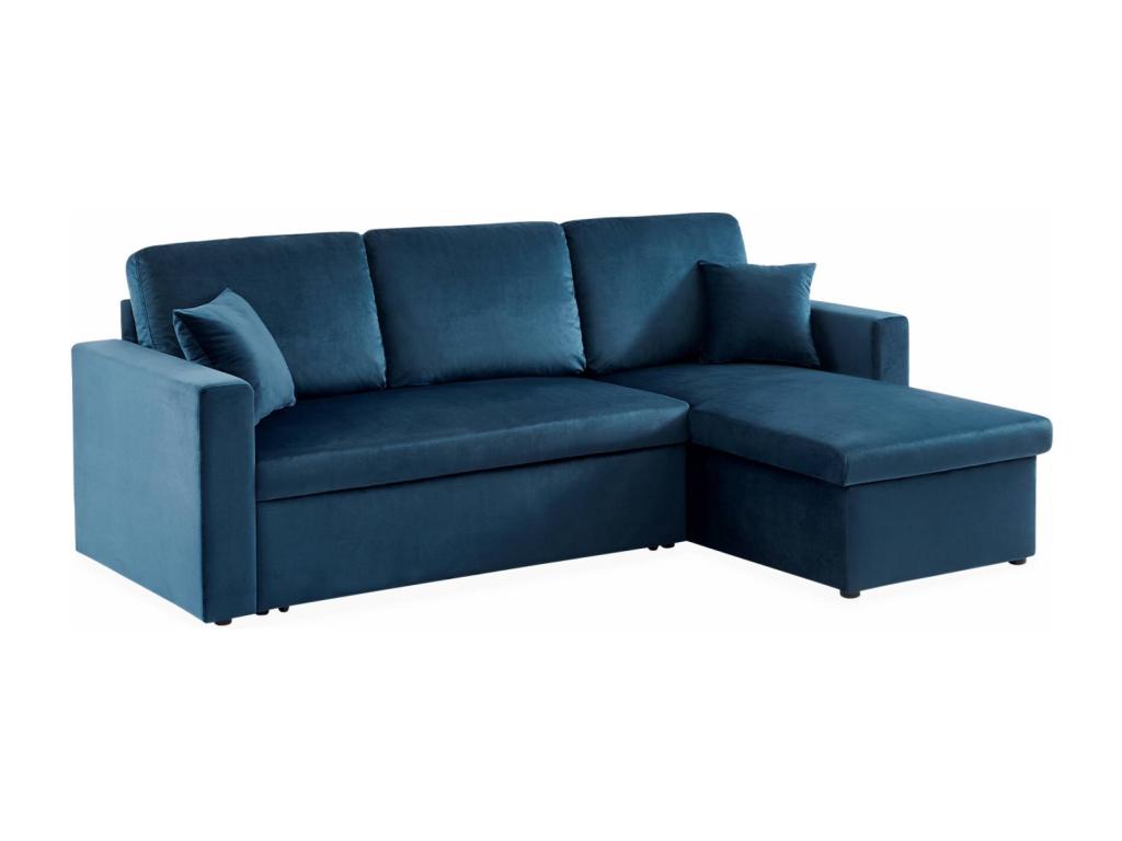 Sofá cama de terciopelo de 3 plazas aceite azul