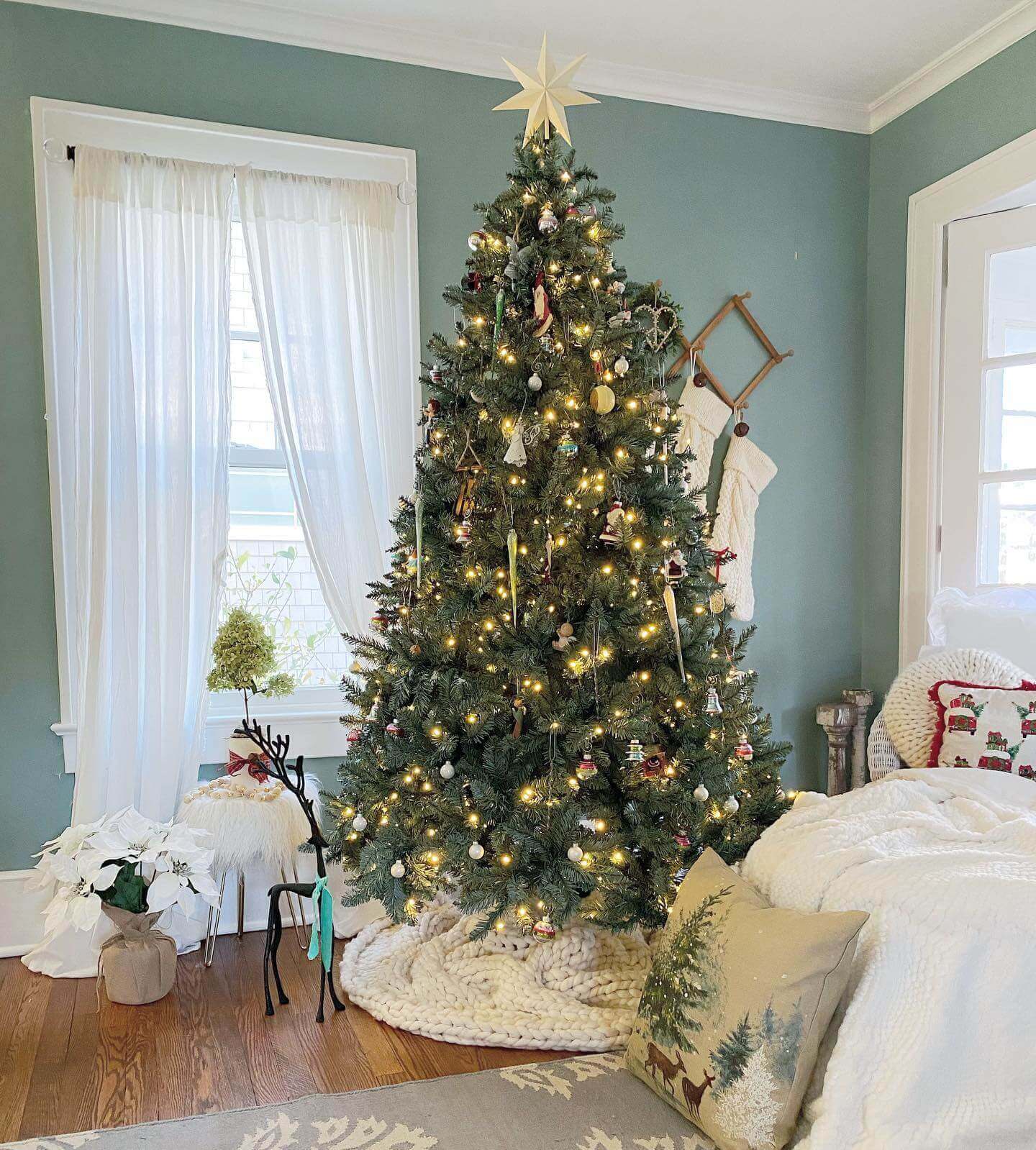 WAYFAIR 7' Tribeca Spruce Blue Artificial Christmas Tree With 550 Warm White LED Lights