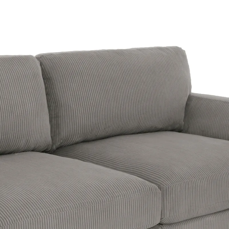 90-Inch Oversized Corduroy Sofa for Living Room with Reversible Cushions