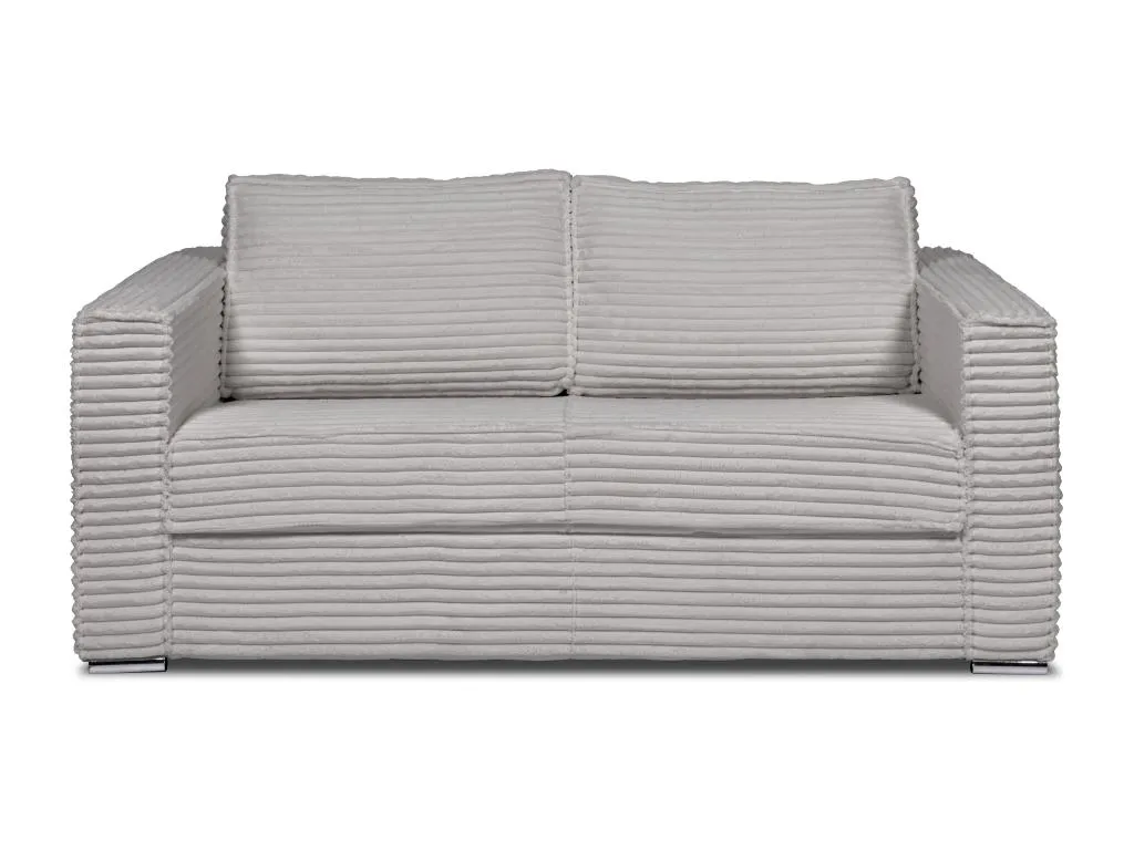 Sofá cama de 3 plazas con apertura rápida confeccionado en pana gris claro tamaño de cama 140 cm con colchón de 14 cm - Vivirsingular fqil50910