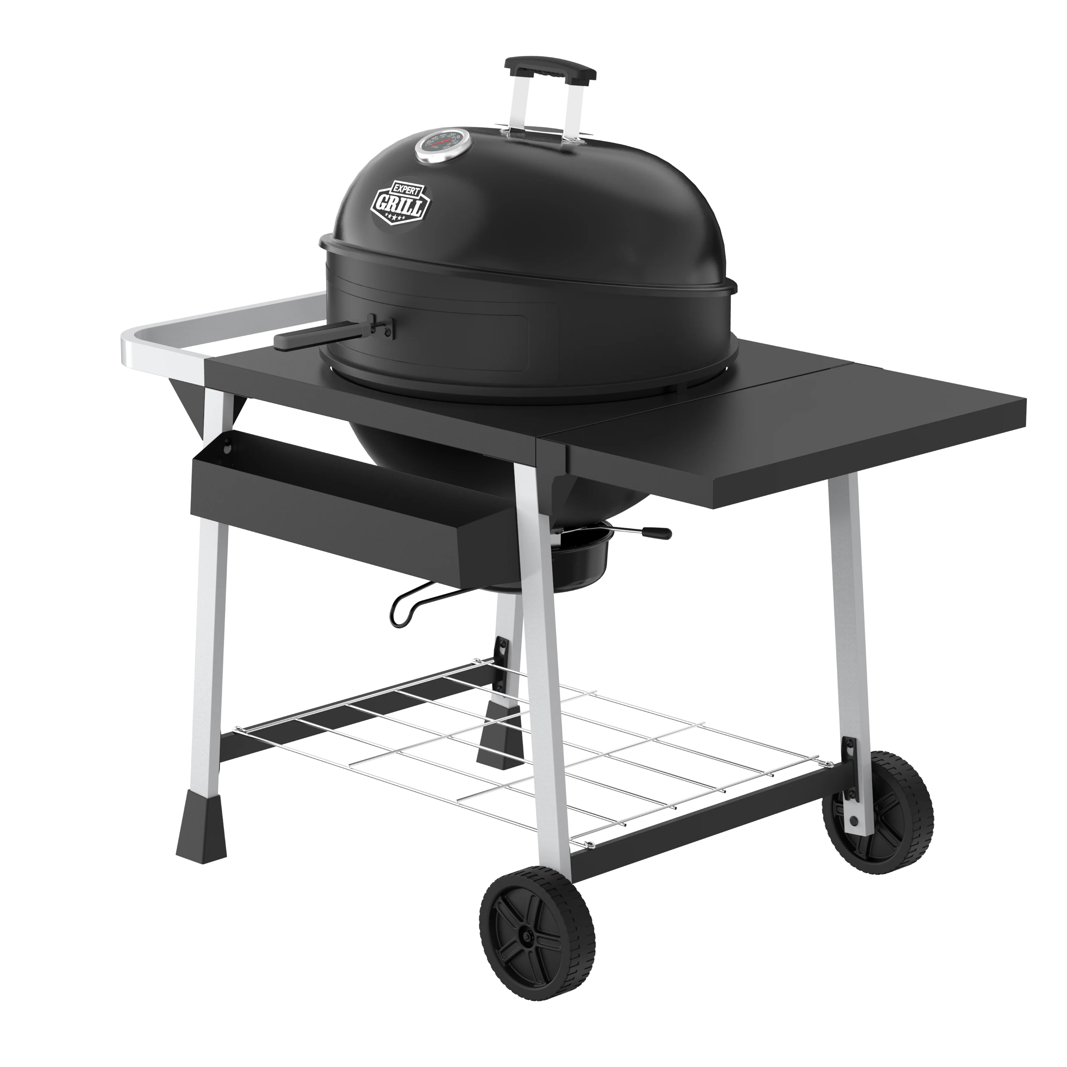 Expert Grill Kettle Cart with Pizza Accessories and Warming Rack