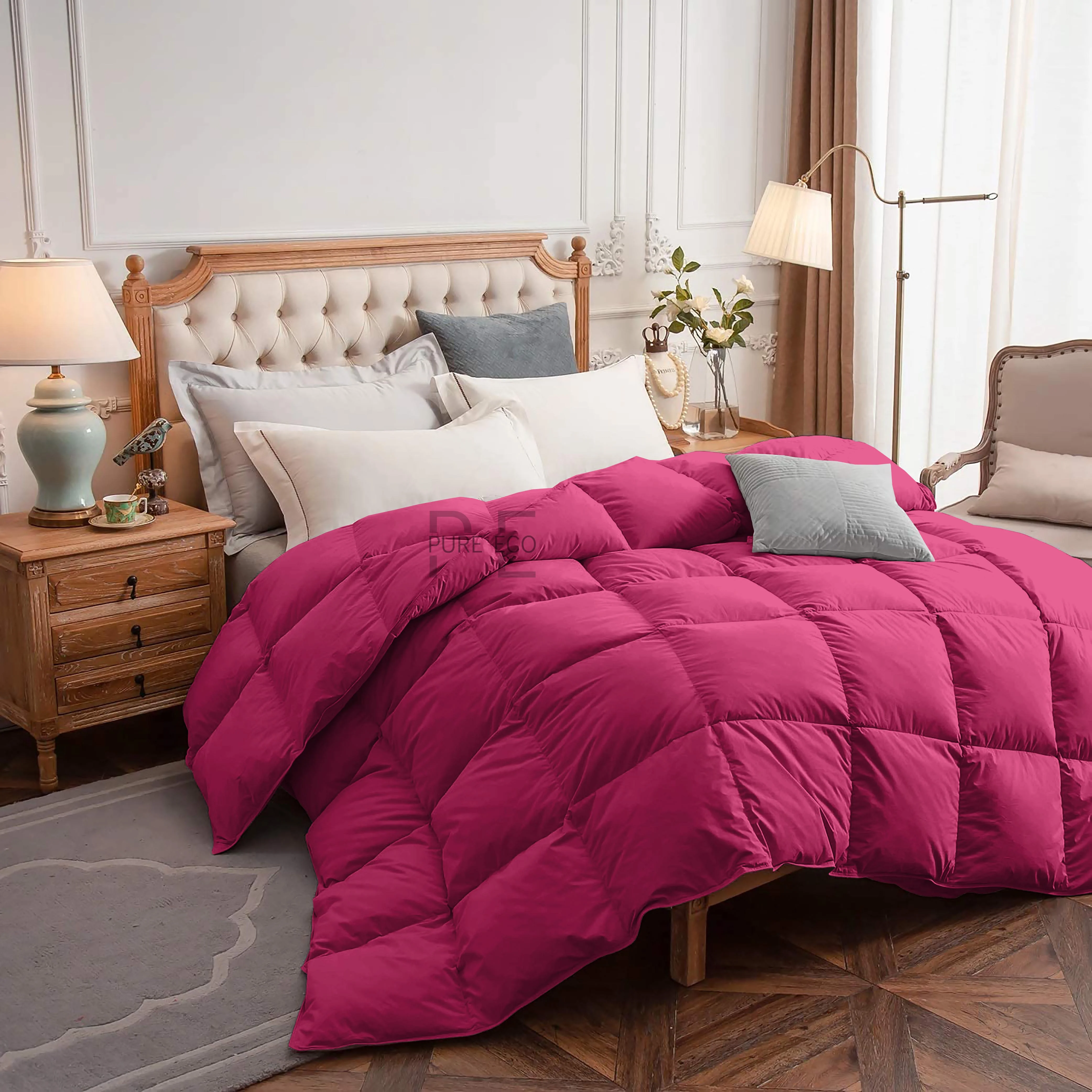 Ayanshi Hotel Bedding Comforter Twin Size, Duvet Insert, Quilted Comforter with Corner Tabs, All Season Lightweight Quilt, Down Alternative Hotel Comforter Twin Size 68X90 Baby Pink - Image 61