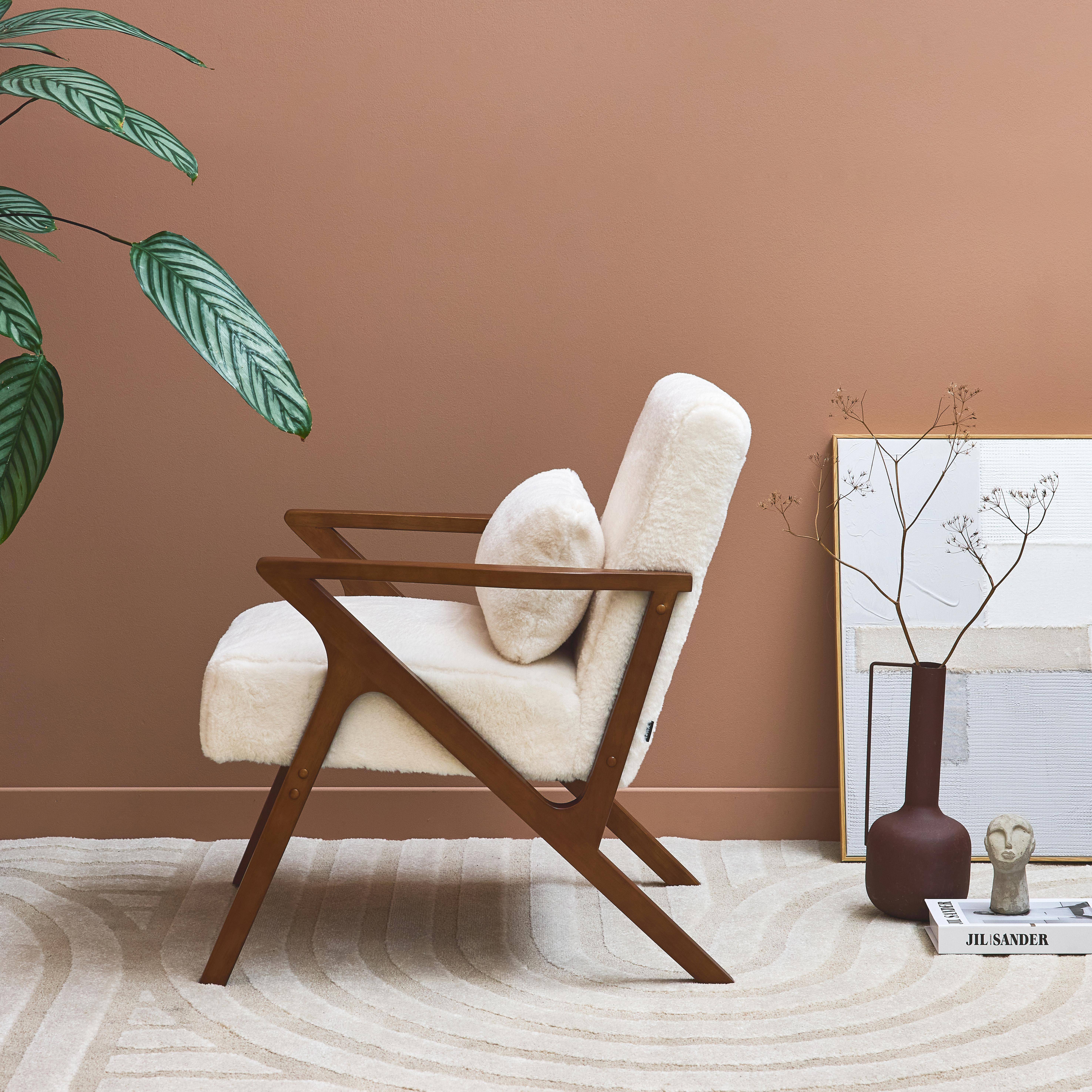 Antoine - Sillón escandinavo, madera de hevea teñida en nogal