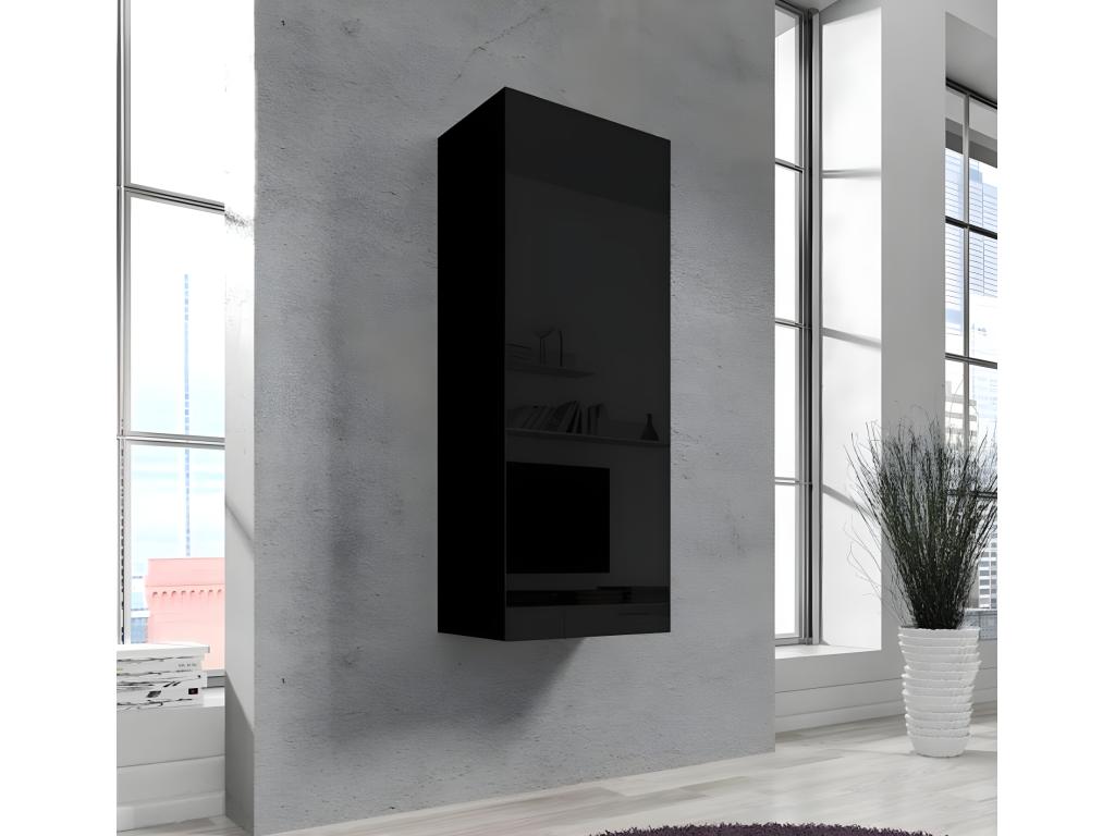 Armario colgante para Salón comedor en Negro con 40x29x126 cm Confortzx V1