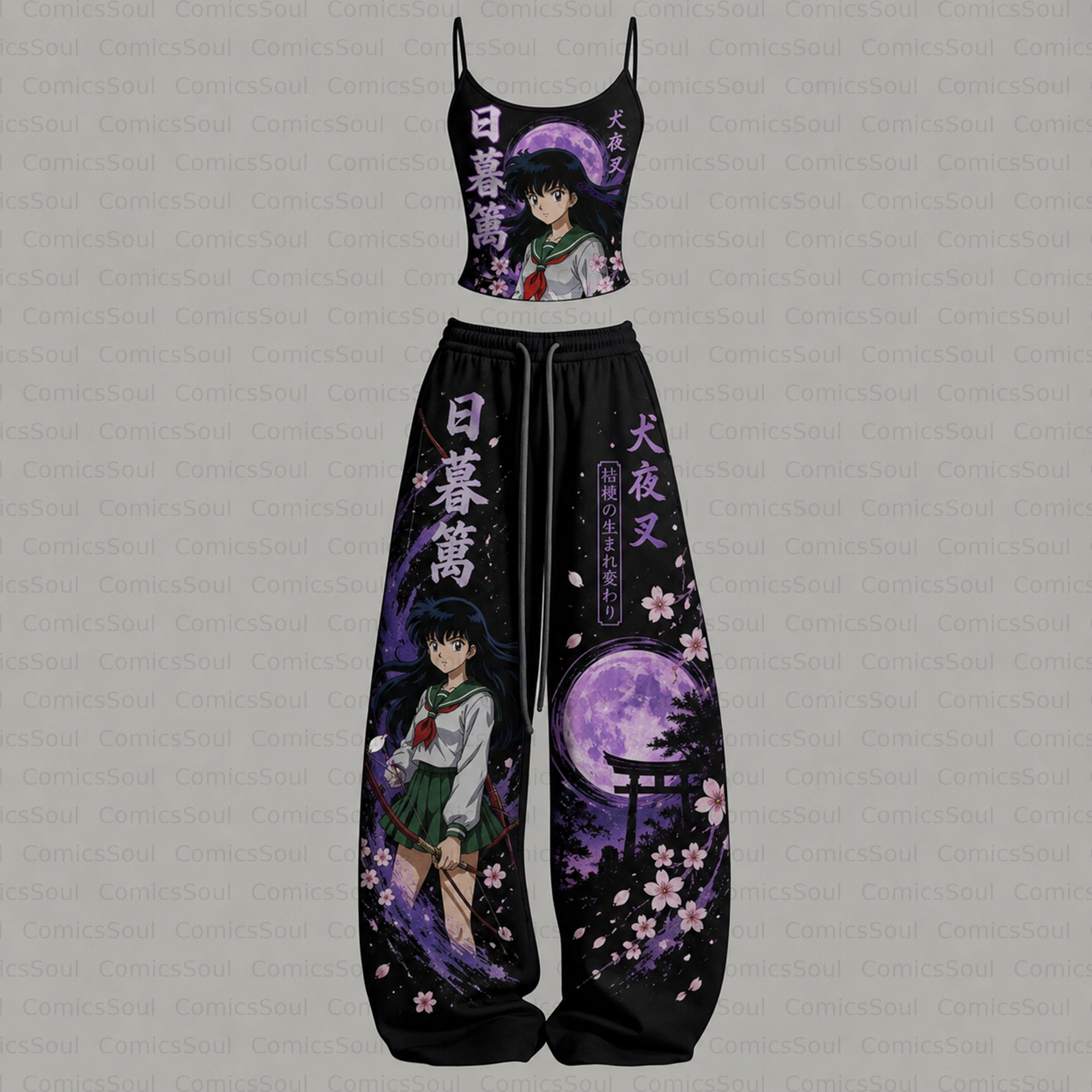Inuyasha Top & Elasticated Trousers Two-Piece Set