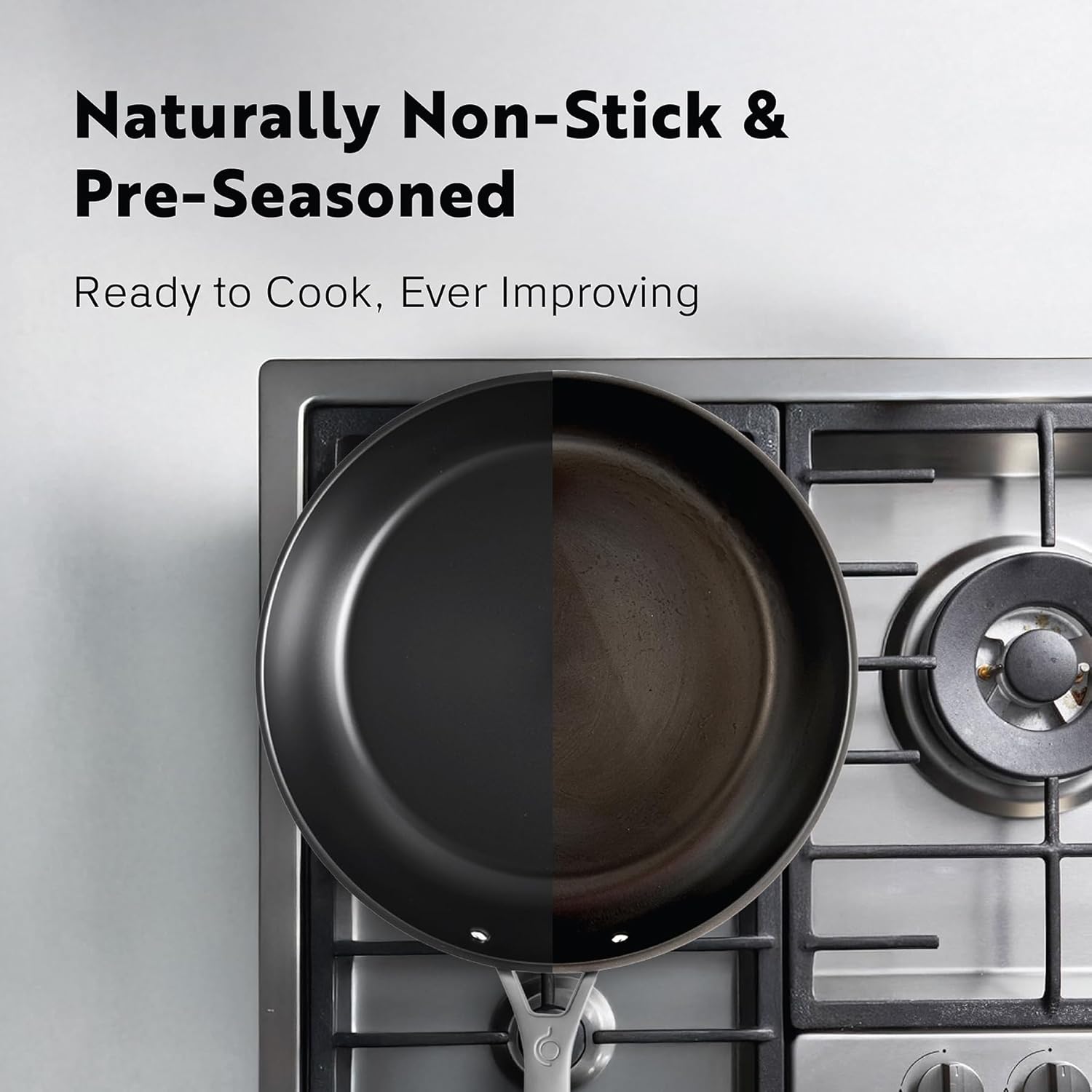 13 Inch Tri Ply Carbon Steel Wok Pan - Naturally Nonstick, Nitrided Carbon Steel - Lightweight, Non Toxic Cookware, No Coatings - Induction Wok, Oven, Outdoor Grill Cooking