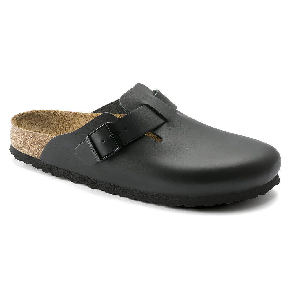 Birkenstock - Sabots Boston en cuir naturel - Noir