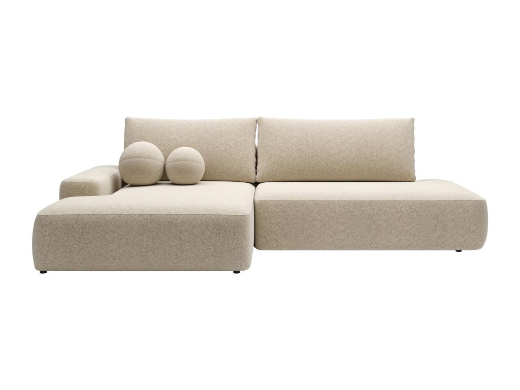 Sofá rinconera izquierda abierto de tela texturizada beige