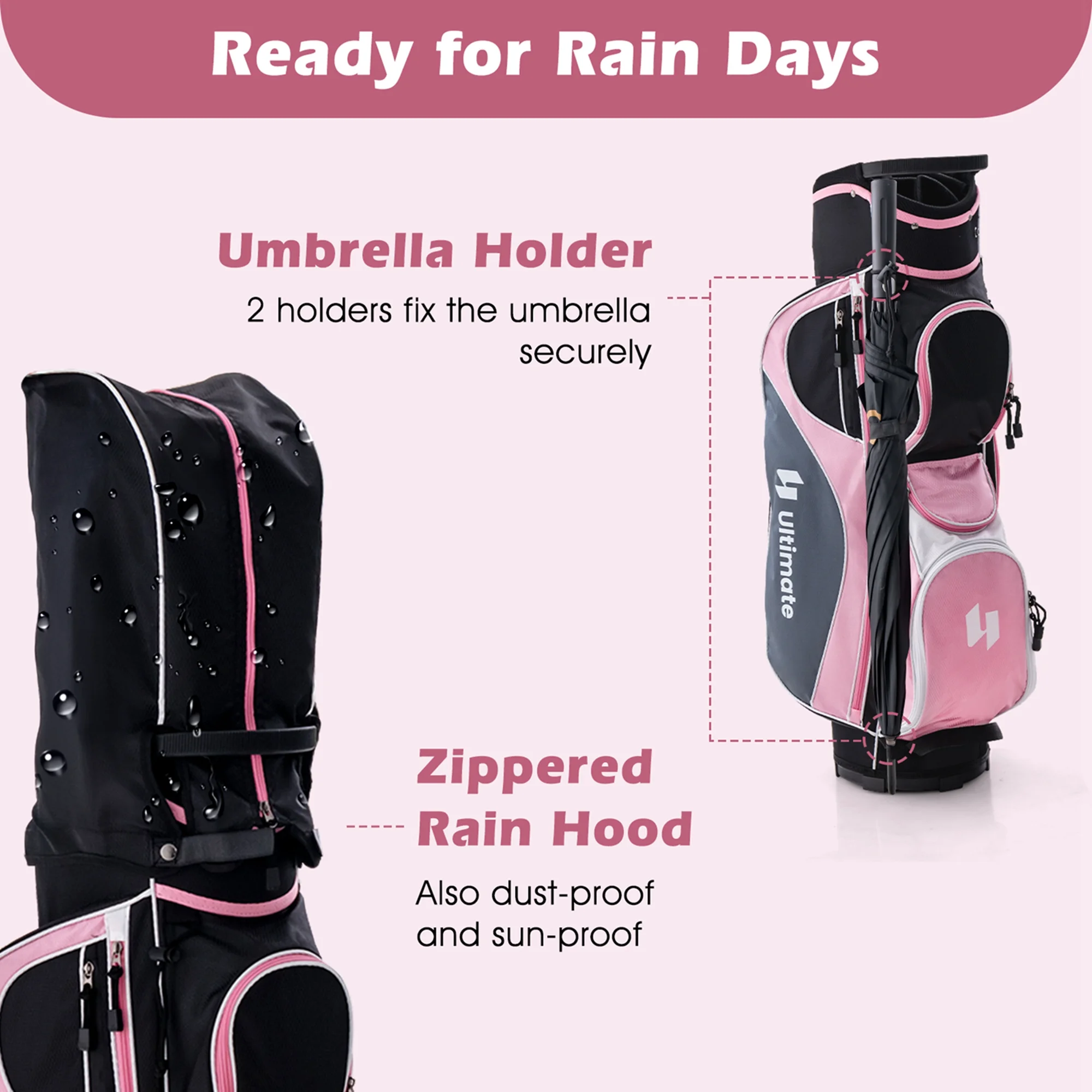 Ultimate Women’s Complete Golf Club Set Golf Club Package Set w/ Rain Hood, Right Hand Purple - Image 18