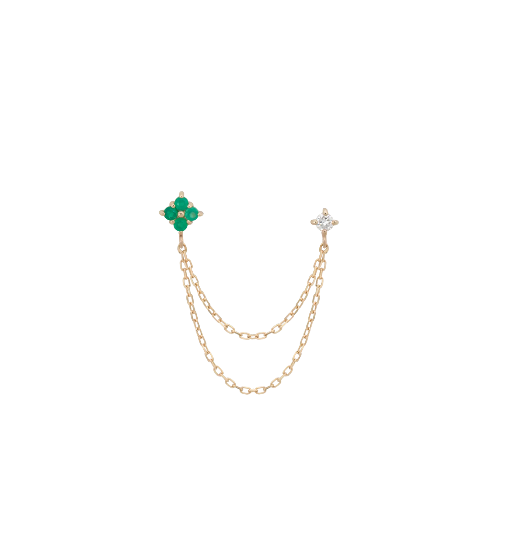 Single Enchanted Chain Stud Earring 14K