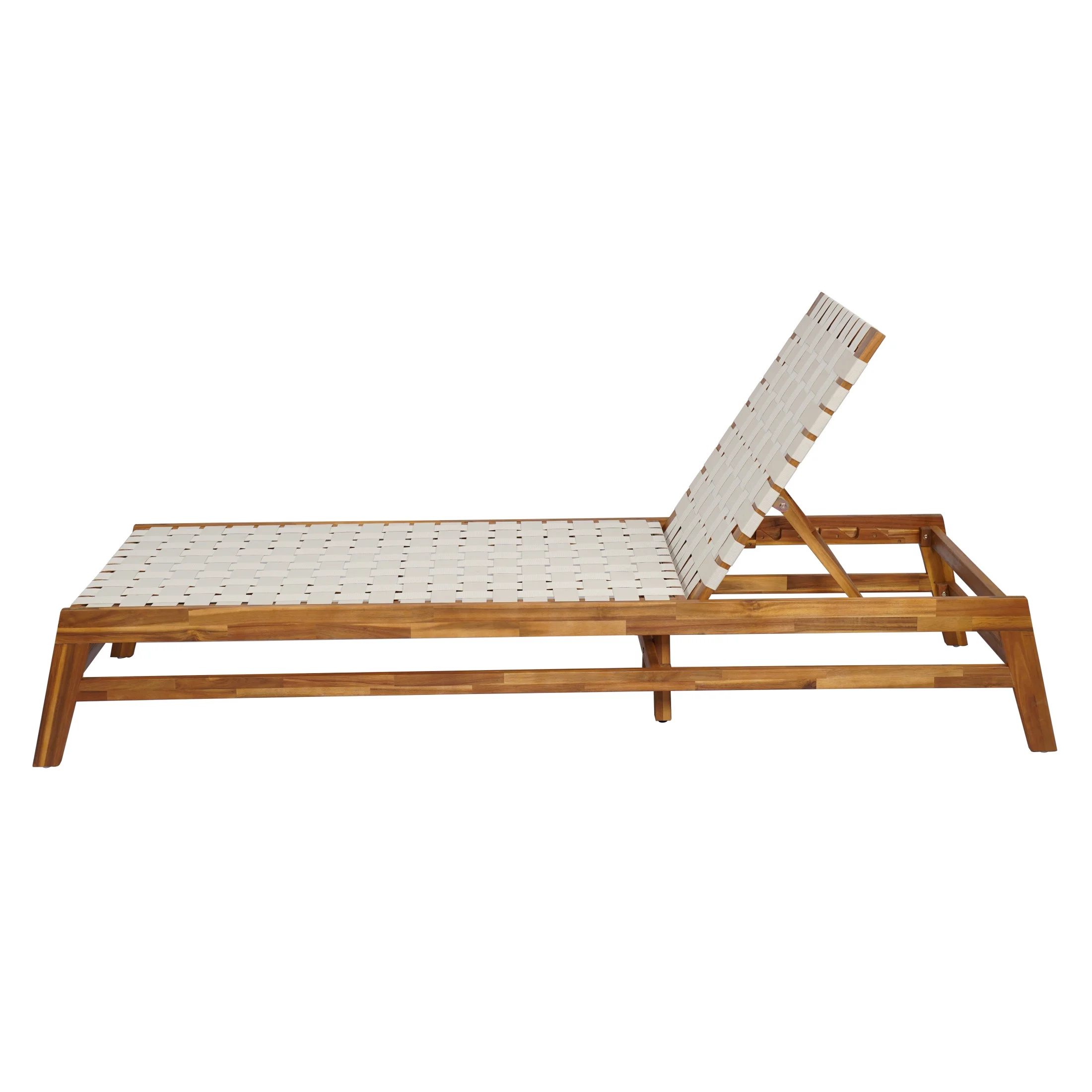 Christopher Knight Home Outdoor Wood Chaise Lounge Chair, Adjustable 4-Position Recliner with Rope Seat, Teak - Image 12